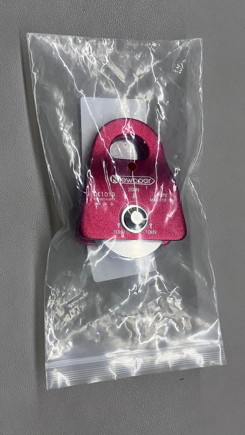 NewDoar Micro Mobile Single Polea, 20kN (4500 lb) Max Rope 12 in para aparejos arboristas escalada rescate, certificado CE