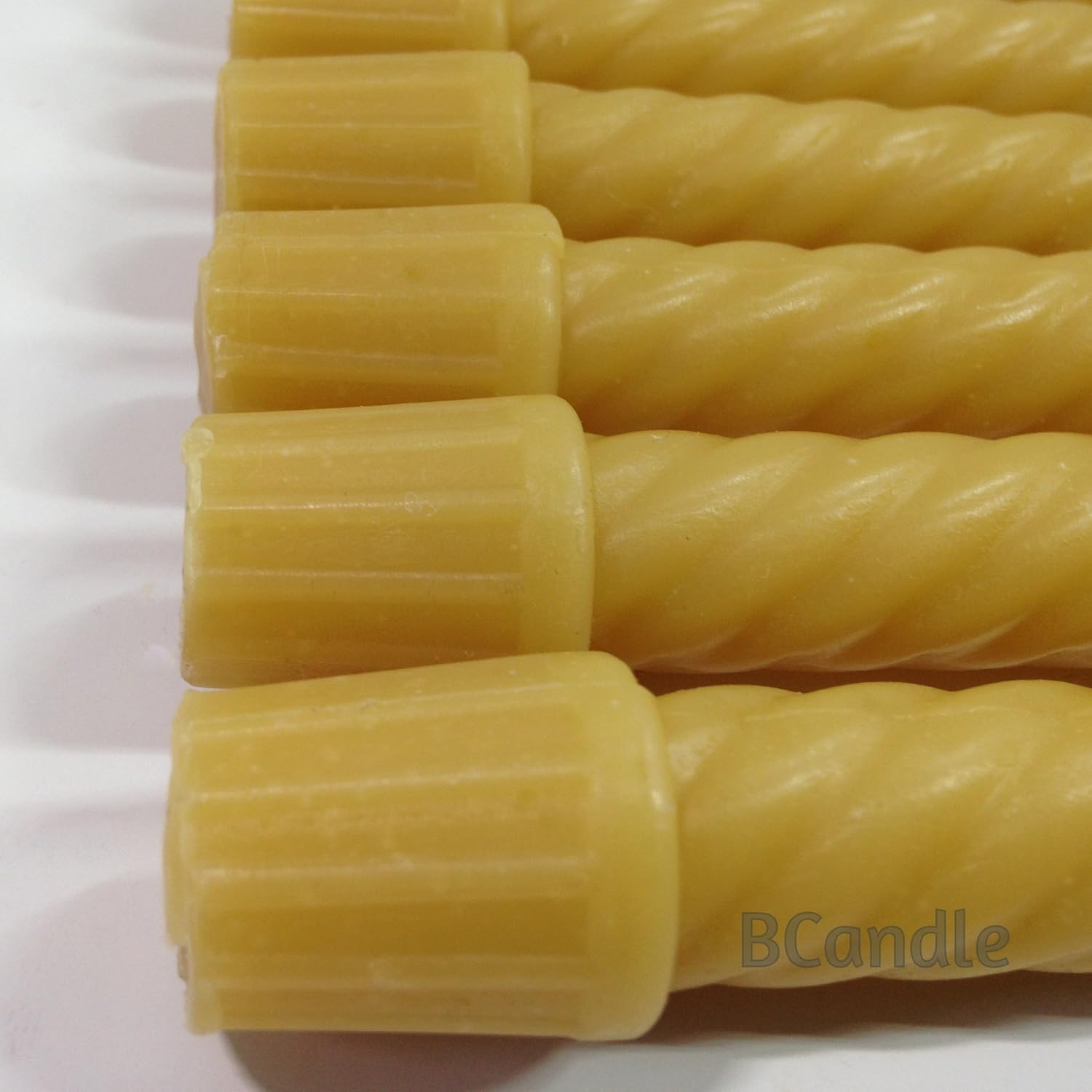 Velas cónicas en espiral de cera de abeja 100% pura (juego de 2) orgánicas, 8 pulgadas de alto, 34 pulgadas de diámetro, hechas a mano