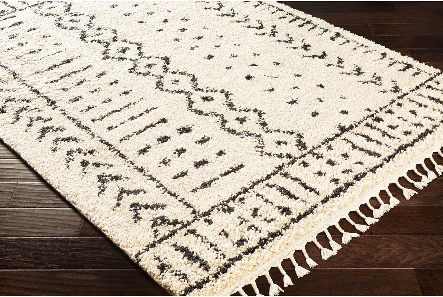 Artistic Weavers Orlantha – Alfombra bohemia de pelo largo, 6 pies 7 pulgadas x 9 pies, carbónbeige
