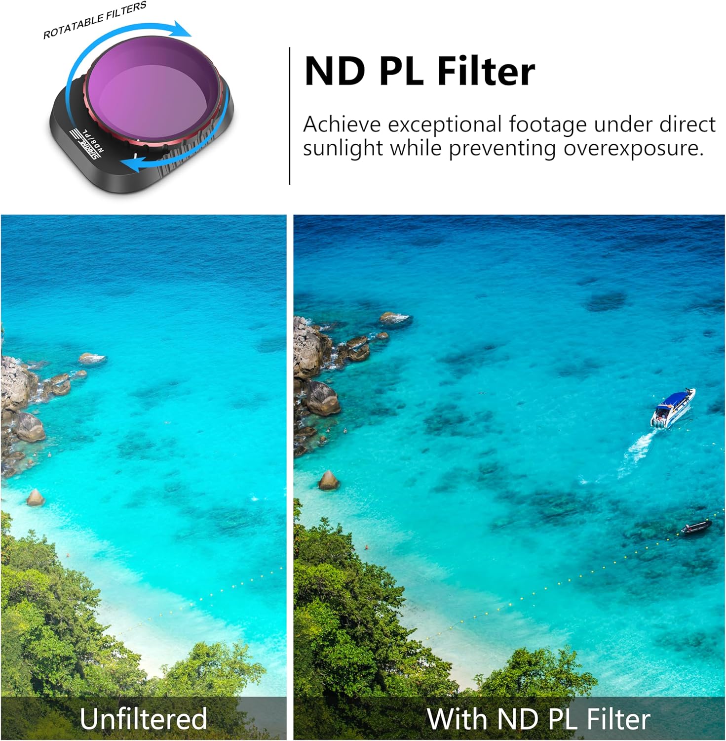 STARTRC Kit de filtro para DJI Mini 4 Pro  Paquete de 4 filtros NDPL8 NDPL16 NDPL64 NDPL256 de densidad neutra para lente de cámara compatibles con