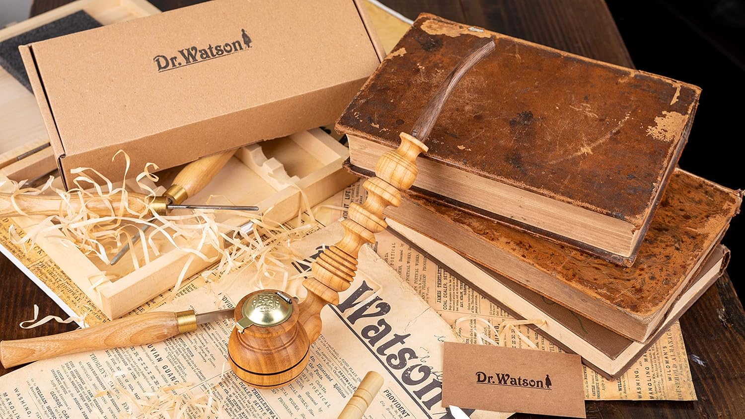 Dr. Watson – Pipas de tabaco de madera, con forma de Churchwarden, hechas a mano con madera natural