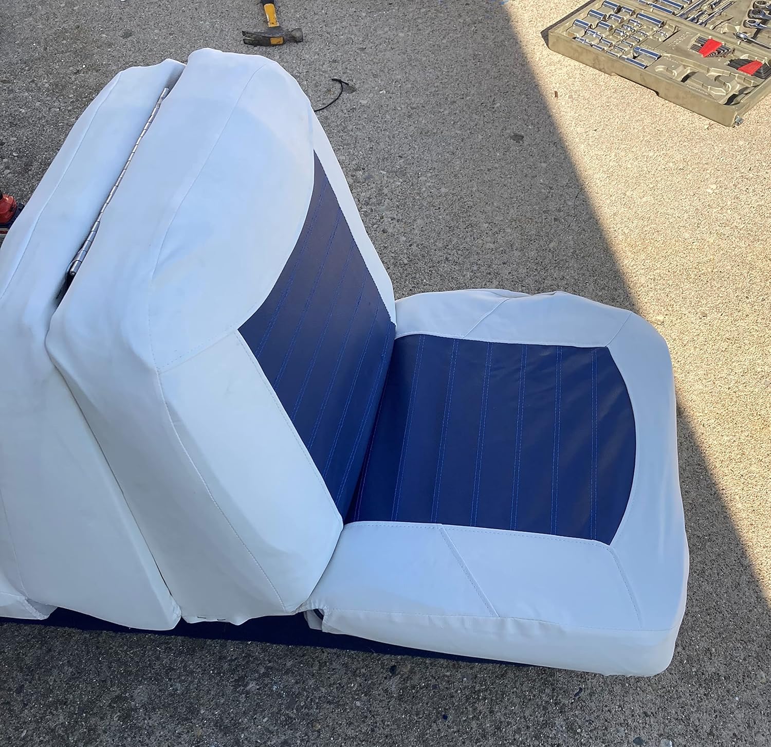 Reemplazos de la piel de la cubierta del asiento del barco Tapicería de vinilo blanco para asientos marinos de banco trasero con espalda