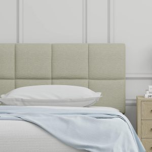 Glenwillow Home Paio – Cabecera tapizada con panel de 20 pulgadas de alto, acolchado cuadrado de 2 filas, tamaño individual, color beige Glenwillow Home Paio – Cabecera tapizada con panel de 20 pulgadas de alto, acolchado cuadrado de 2 filas, tamaño individual, color beige
