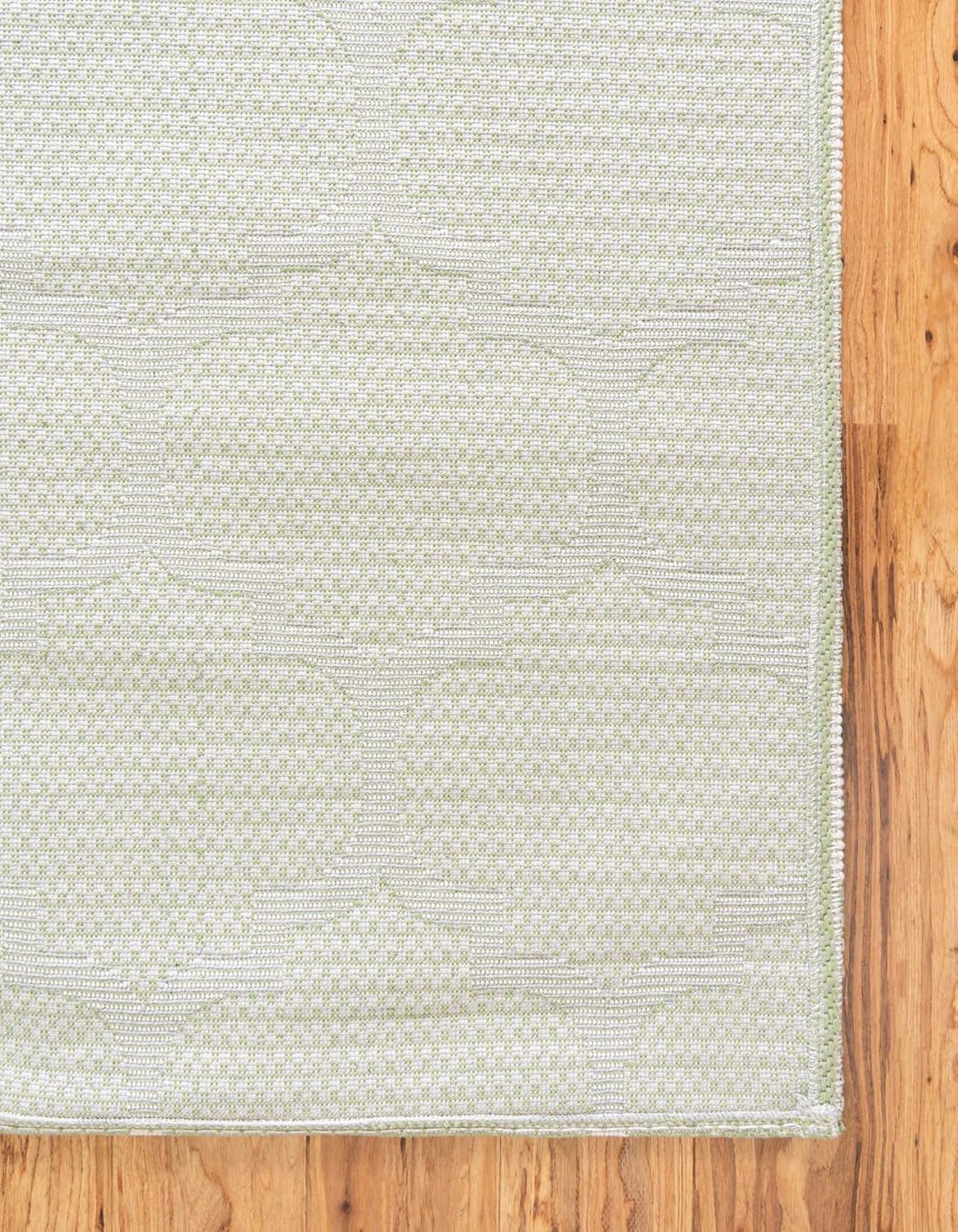 Unique Loom Decatur Collection Trellis – Alfombra geométrica y moderna, 5 pies 2 pulgadas x 7 pies 5 pulgadas, verdemarfil