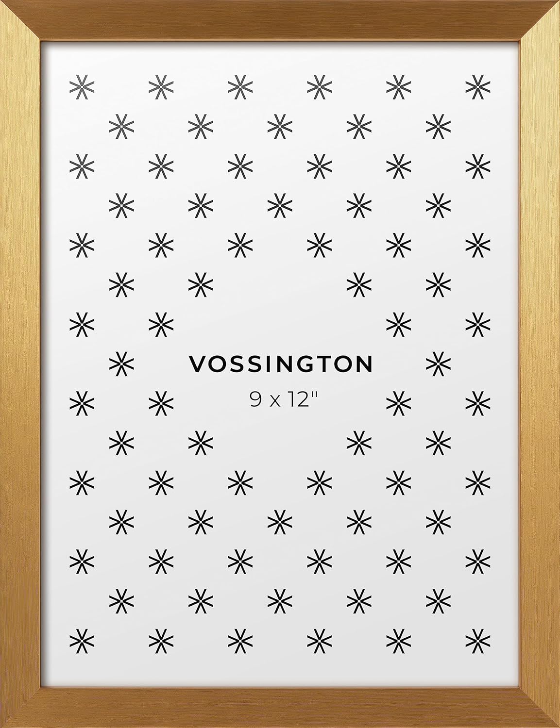 Vossington Portarretratos clásico de 9 x 12 pulgadas, color dorado, diseño moderno de marco, se adapta a 1 foto o impresión artística (9 x 12