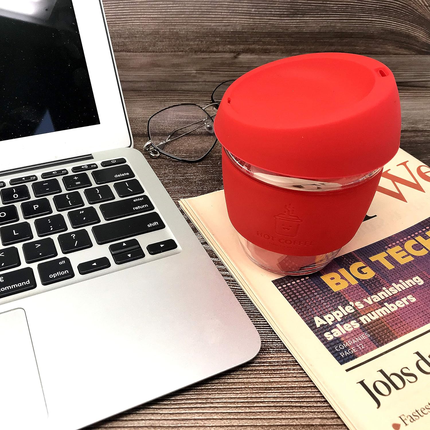 Taza de café reutilizable con tapa a prueba de fugas y funda antideslizante, apta para lavavajillas y microondas