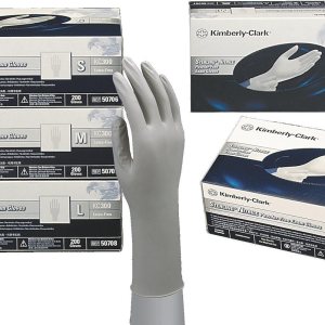 Guantes de látex Zama sin polvo, de nitrilo de calidad superior, hasta la muñeca Halyard SKU 50707, mediano, L, Plateado, 200 Guantes de látex Zama sin polvo, de nitrilo de calidad superior, hasta la muñeca Halyard SKU 50707, mediano, L, Plateado, 200