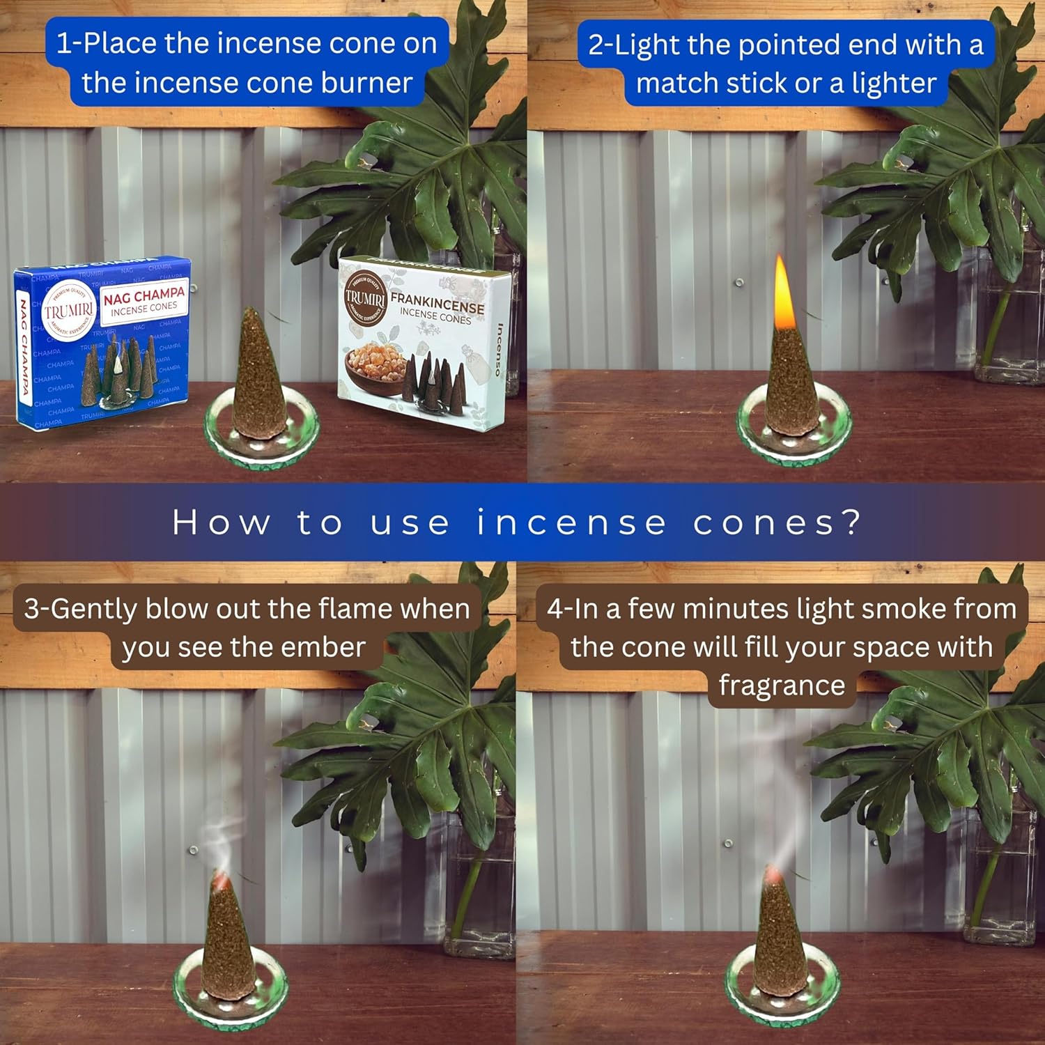 Conos de incienso  Paquete combinado de 20 conos de incienso  10 incienso + 10 Nag Champa  Conos de insencia  Conos de incienso perfumados  Aromas