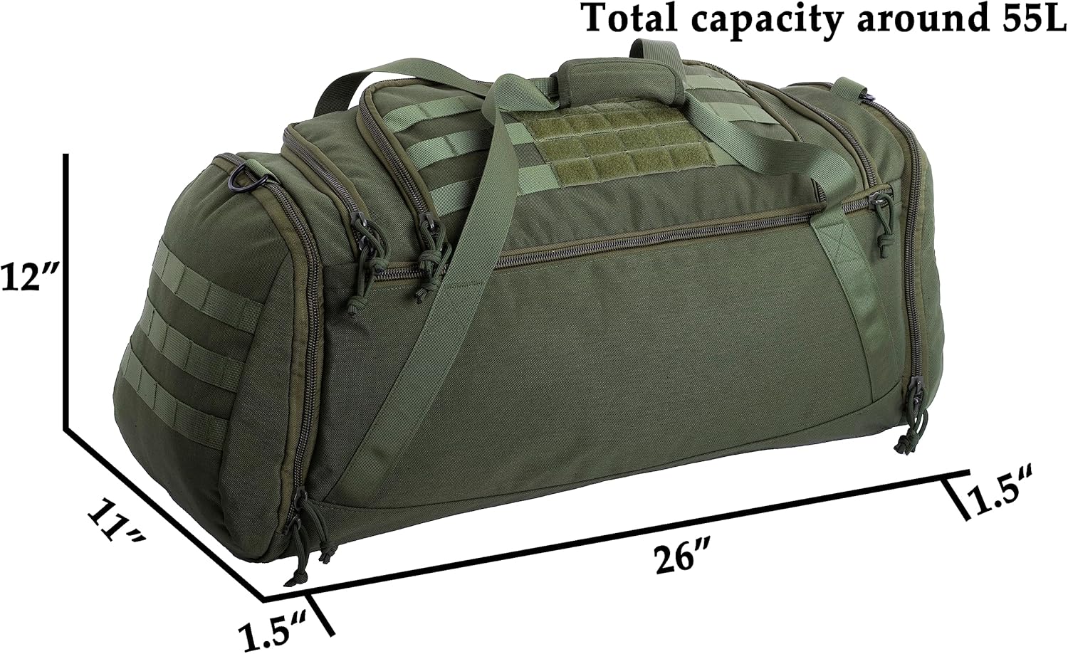 Bolsa táctica MOLLE Gear Bag con 4 organizadores modulares de engranajes cubos de embalaje. Ideal para caza, campo de tiro, aplicación de la ley,