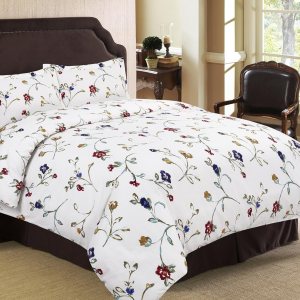 Tribeca Living TLFLFG170DSQU – Juego de funda de edredón de franela con estampado floral de jardín de 170 GSM, tamaño Queen multicolor Tribeca Living TLFLFG170DSQU – Juego de funda de edredón de franela con estampado floral de jardín de 170 GSM, tamaño Queen multicolor