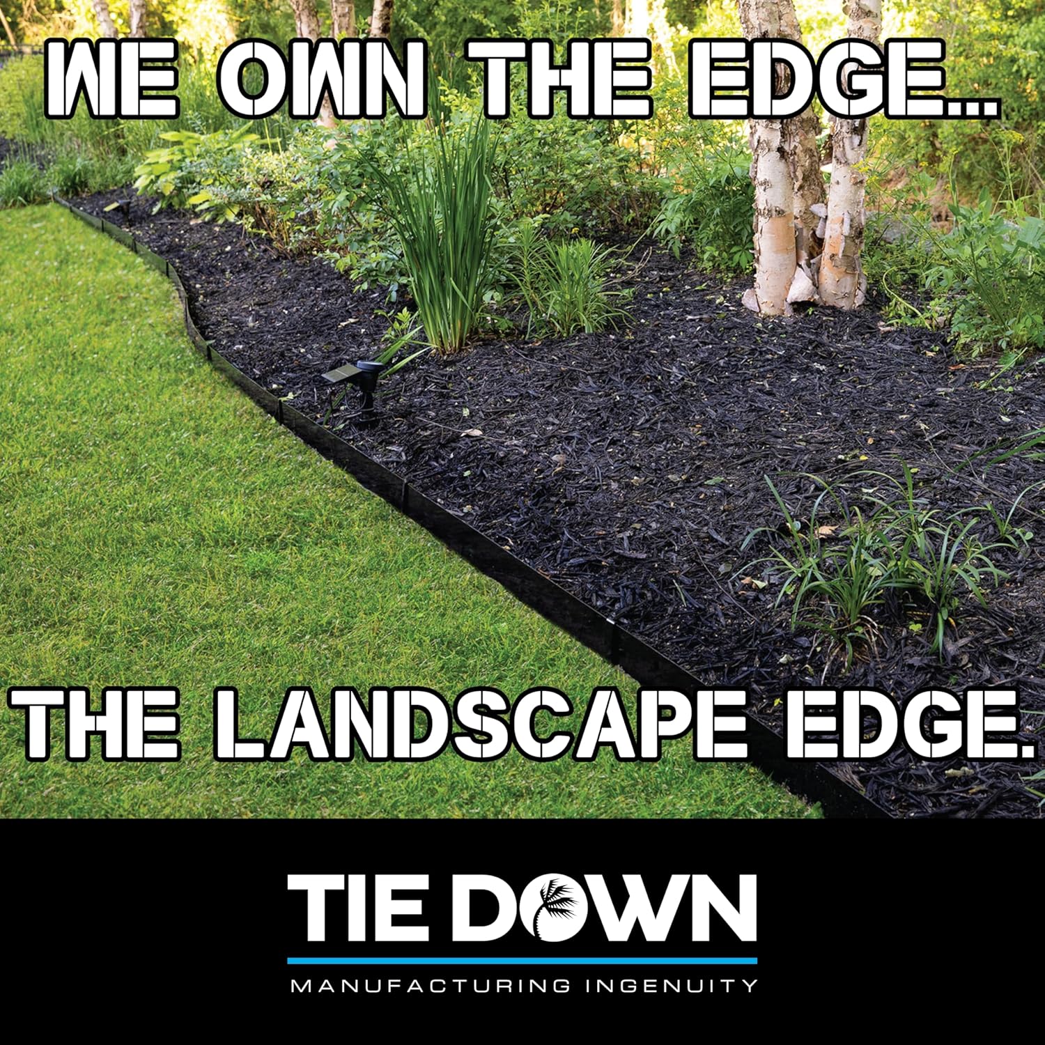 Tie Down Kit de bordes metálicos de 48 x 8 pulgadas, 6 placas de acero y 6 conectores de acero, 24 pies lineales en total, para bordes de jardín,