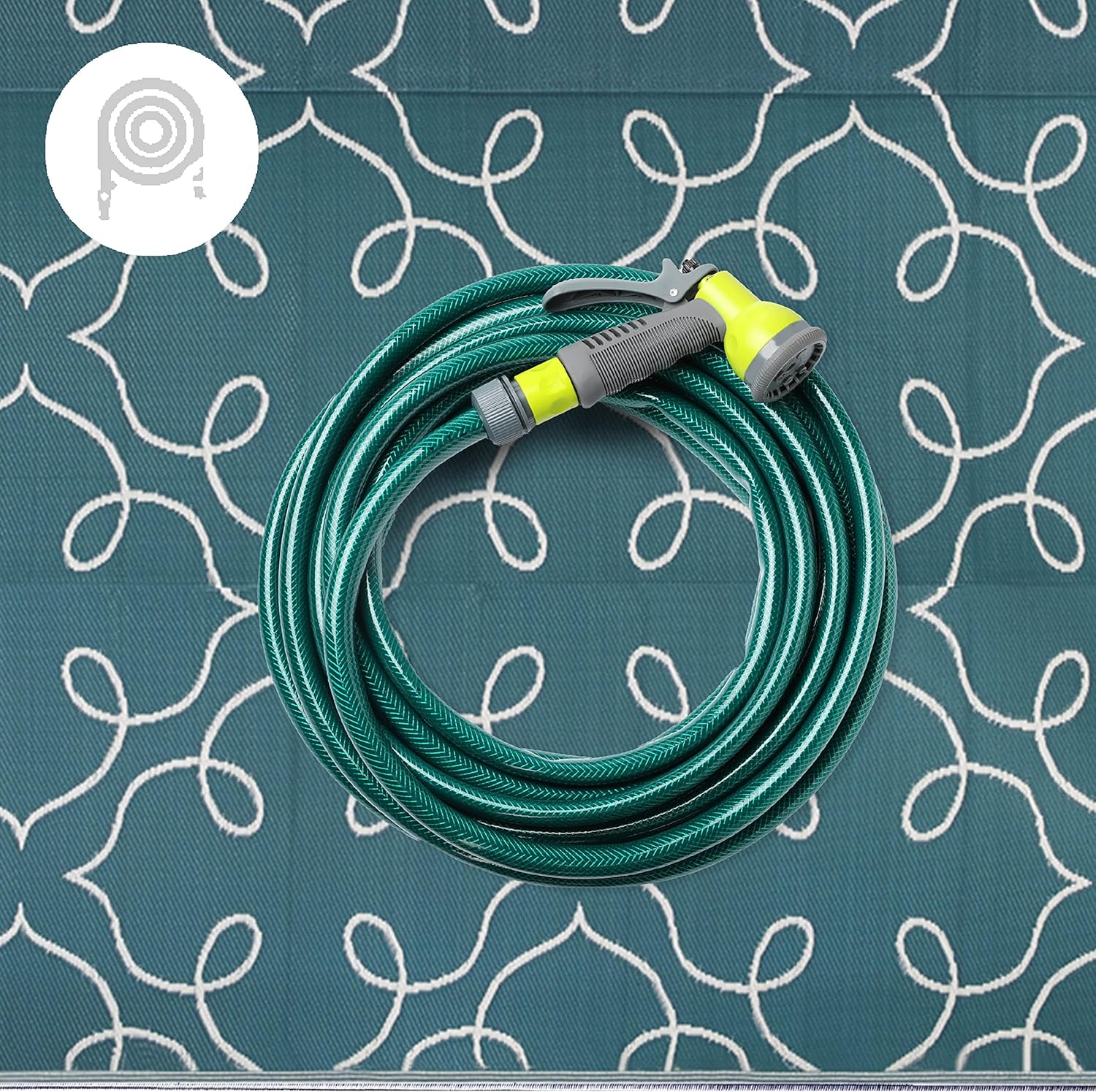 FH Home – Alfombra para exteriores, impermeable, resistente a la decoloración, reversible, plástico reciclado de alta calidad, acabado tipo celosía
