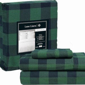 LANE LINEN Juego de sábanas de franela de 100 % algodón de 3 piezas, tamaño individual XL, ropa de cama ligera, cepillada para mayor suavidad, LANE LINEN Juego de sábanas de franela de 100 % algodón de 3 piezas, tamaño individual XL, ropa de cama ligera, cepillada para mayor suavidad,