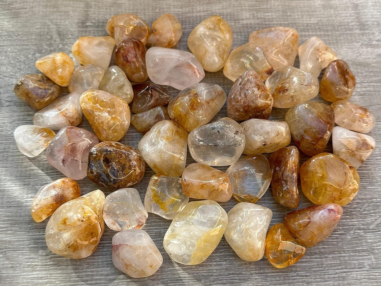GAF TREASURES Piedras pulidas de cuarzo curandero dorado de 12 libra, piedra preciosa de cuarzo curandero dorado natural pulida, cristales curativos