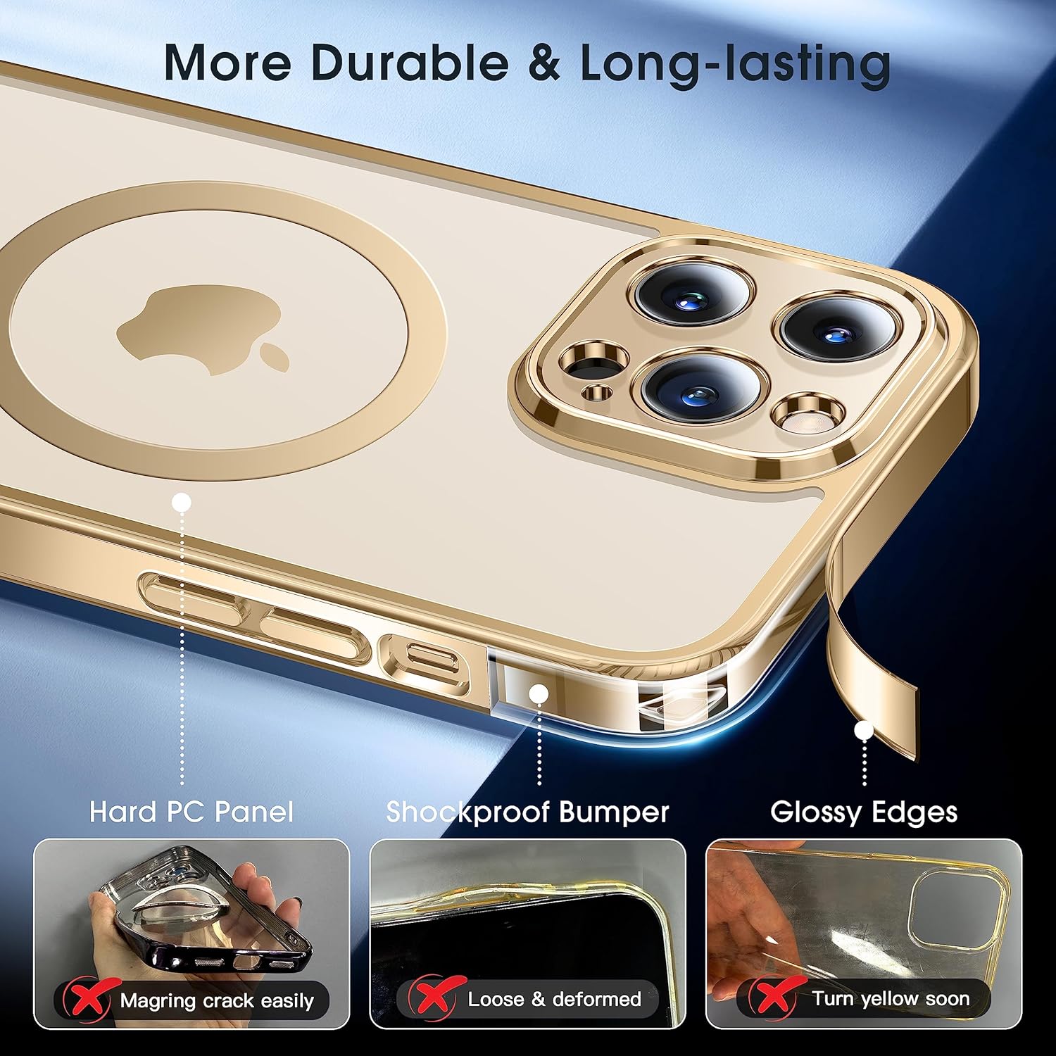 Alphex Funda oficial de color para iPhone 13 Pro, parachoques brillante y parte trasera mate, fuerte magnético compatible con MagSafe, antihuellas,
