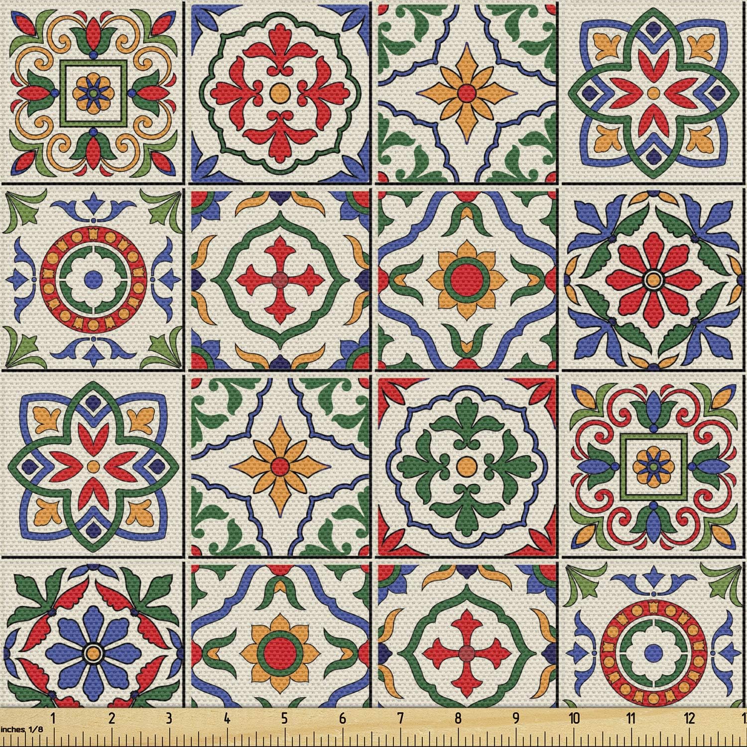 Ambesonne – Tela multicolor con estampado digital por yarda