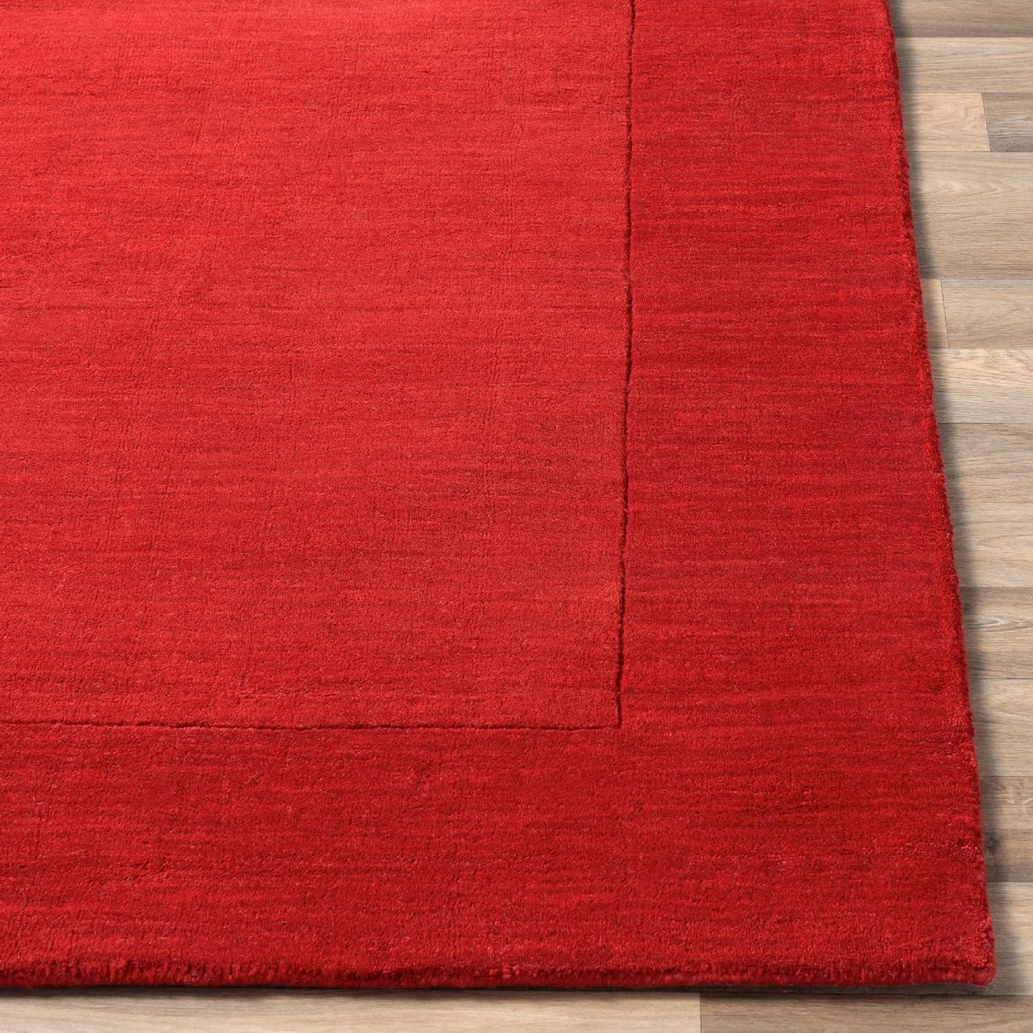 Mark&Day Alfombras de lana, 8×8, alfombra cuadrada de color rojo oscuro, alfombra roja para sala de estar, dormitorio o cocina (8 pies, cuadrada)