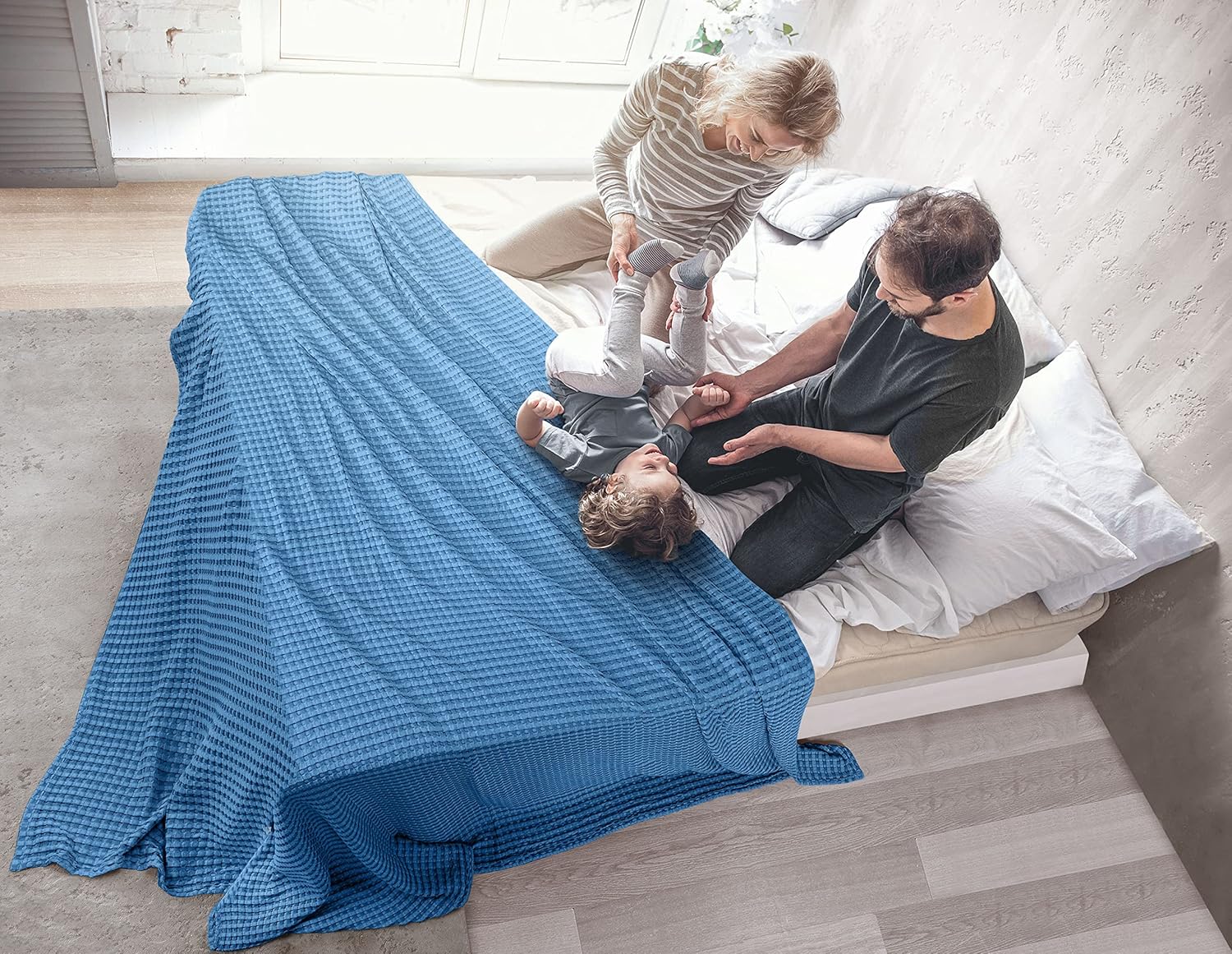 Utopia Bedding Manta de algodón de 300 GSM (madera de cereza, 90 x 72 pulgadas), suave, ligera, transpirable, tamaño individual, para cualquier cama