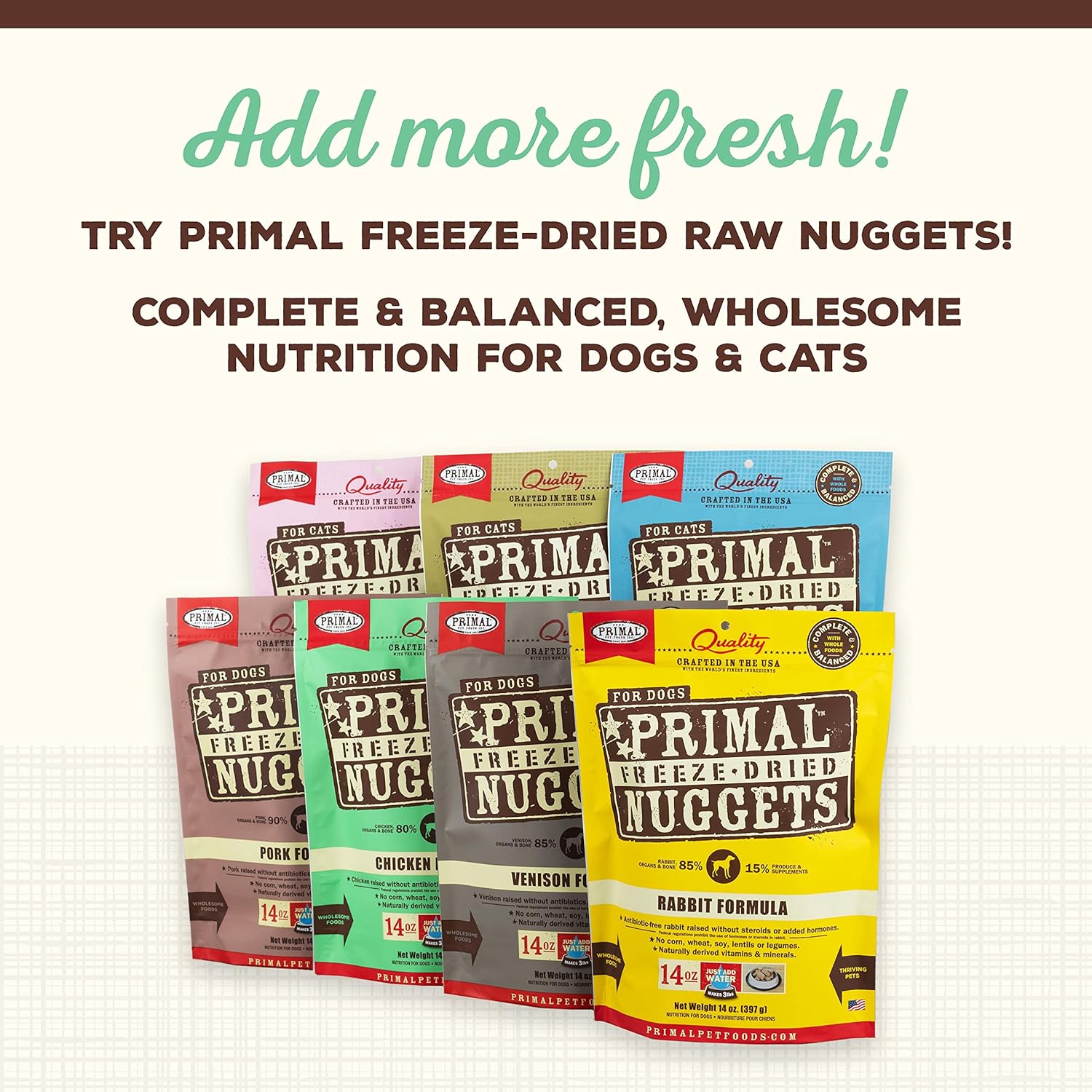 Primal Cabinet Cuts – Alimento crudo liofilizado para gatos y perros, mezclador de comidas sin granos para perros y gatos (pollo, 18 onzas)
