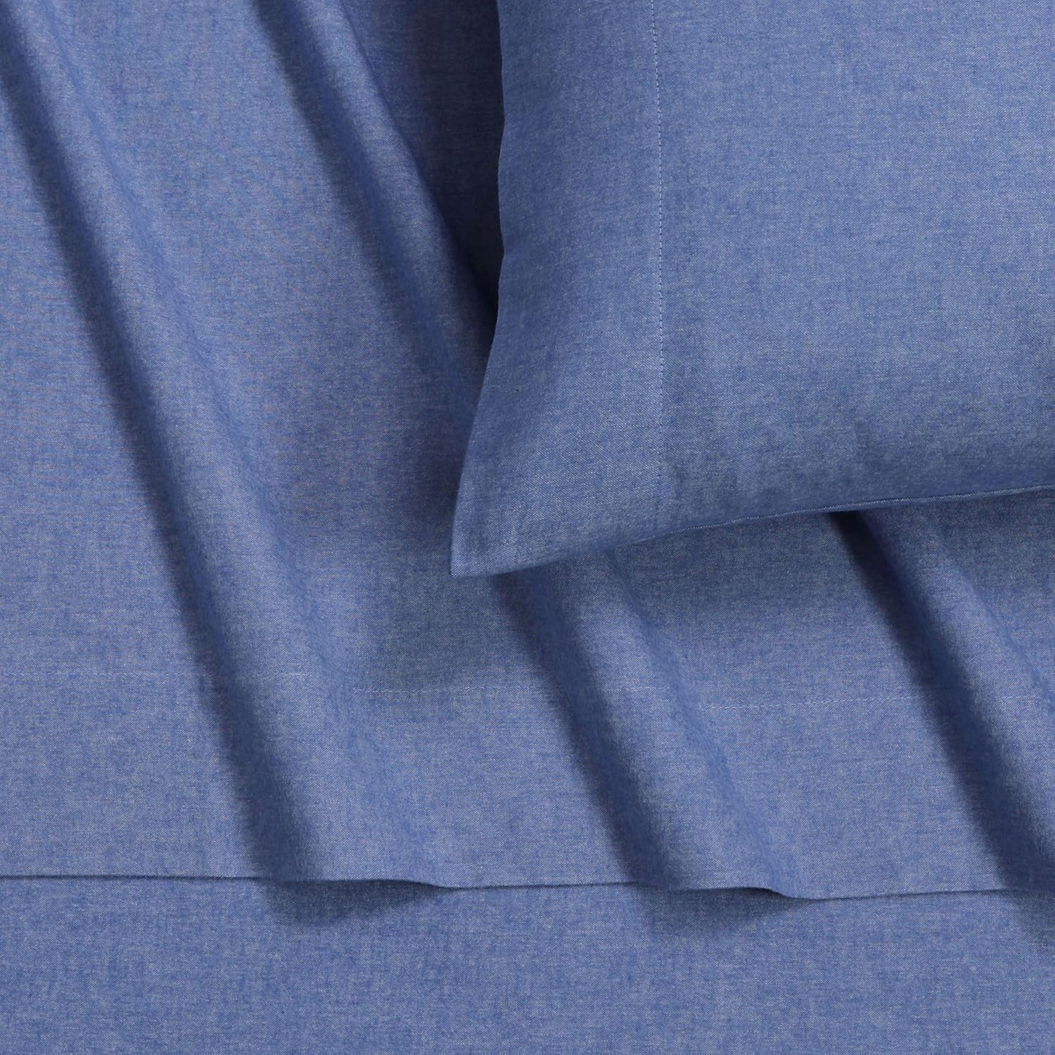 Tribeca Living – Juego de sábanas de 100% franela de algodón de hilo portugués teñido, ropa de cama suave, bolsillos extraprofundos, 4piezas,