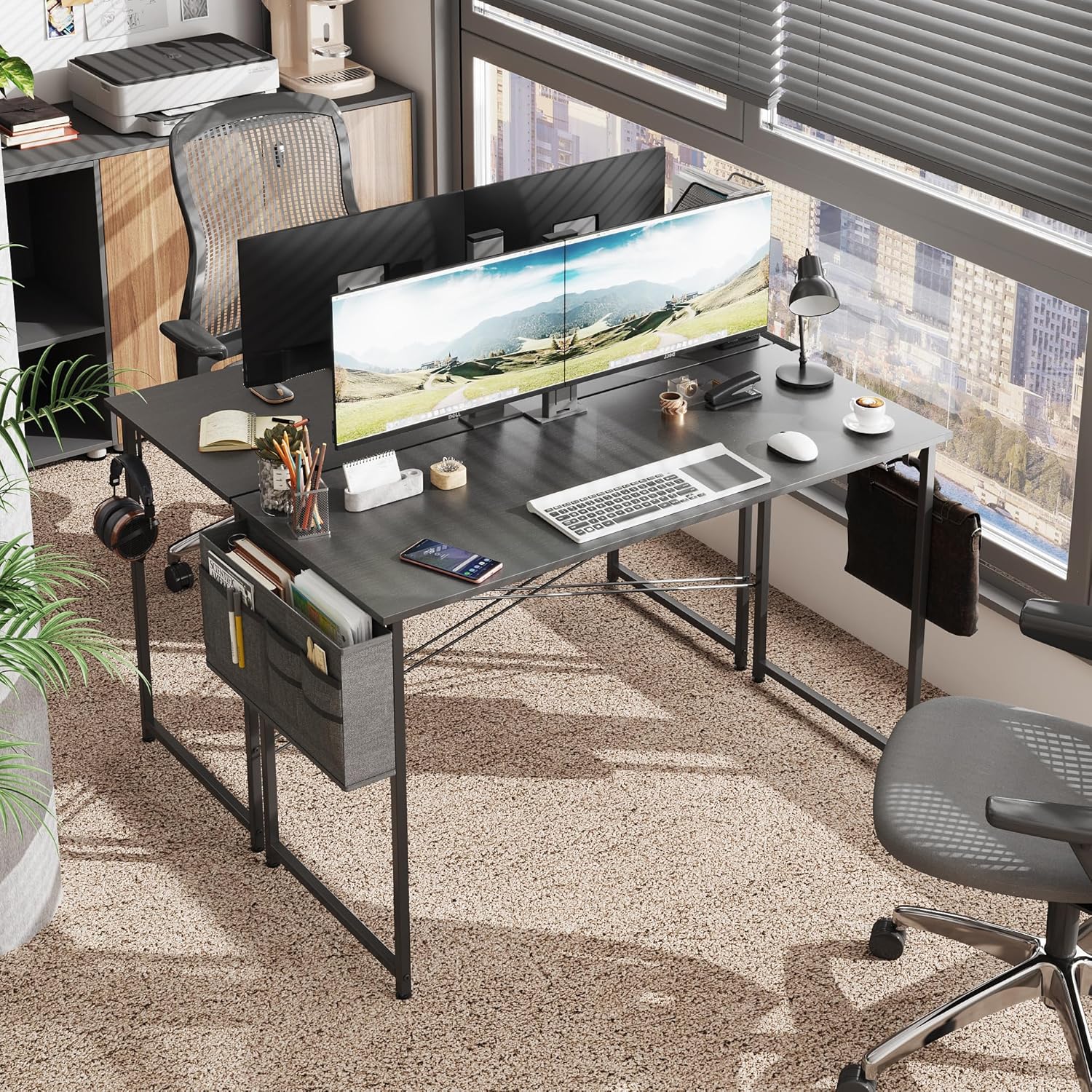 COTUBLR Escritorio para computadora de 47 pulgadas, escritorio de oficina en casa, escritorio simple y moderno para dormitorio, escritorio de