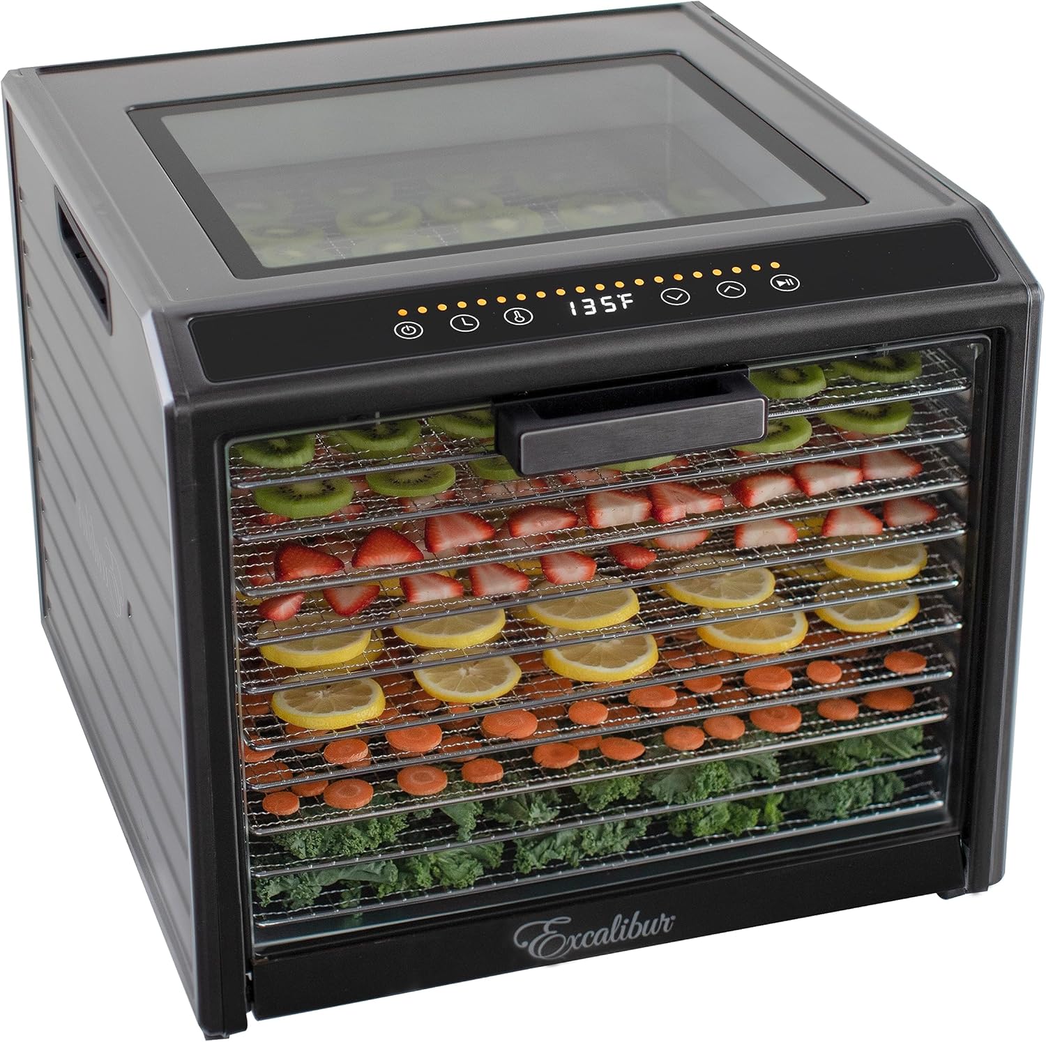 Excalibur Deshidratador eléctrico de alimentos Serie Performance de 10 bandejas con control de temperatura ajustable, incluye bandejas de secado de