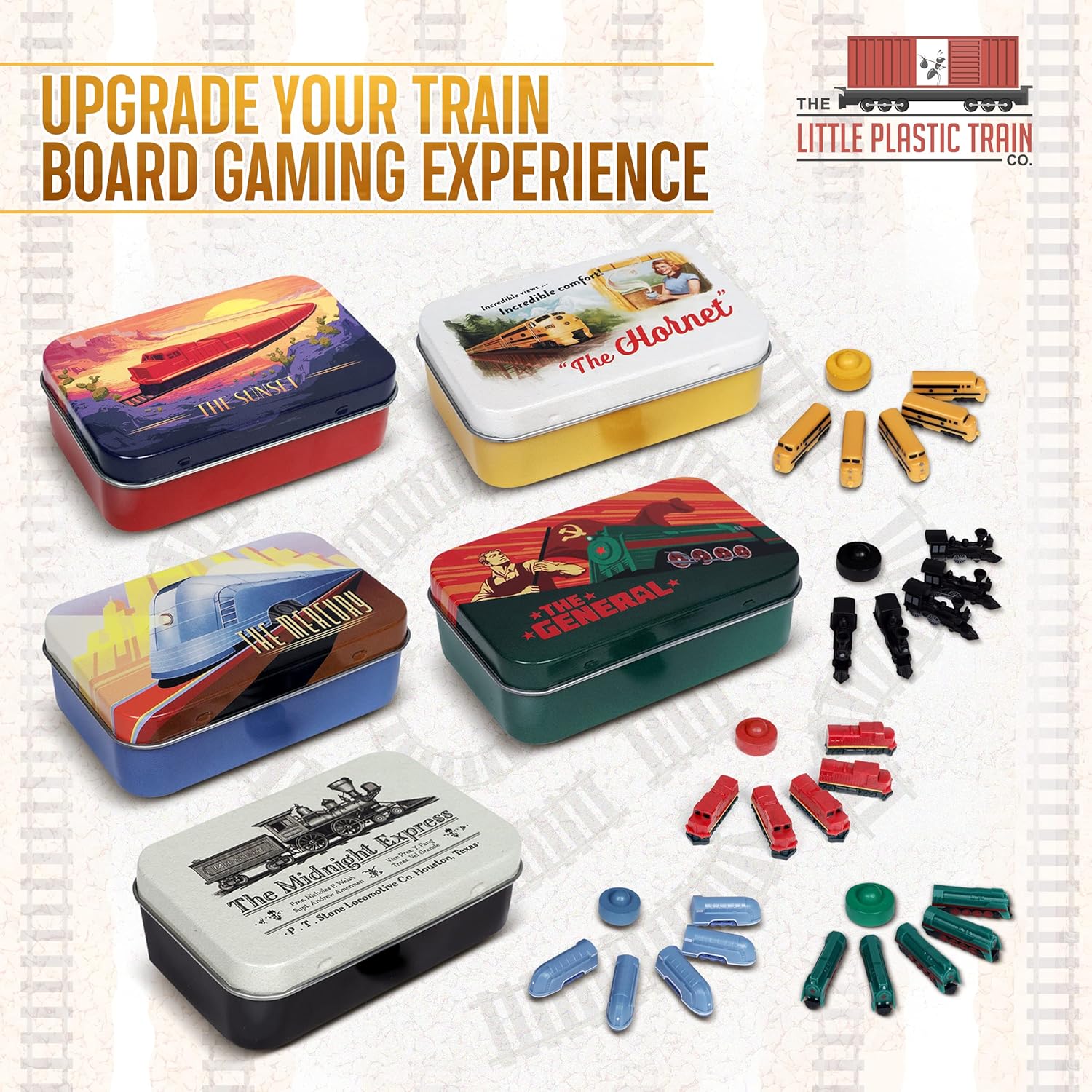 Hornet Deluxe – Juego de tren de mesa  Piezas de jugador para boleto para montar y otros juegos de mesa de tren para adultos, familiares y niños