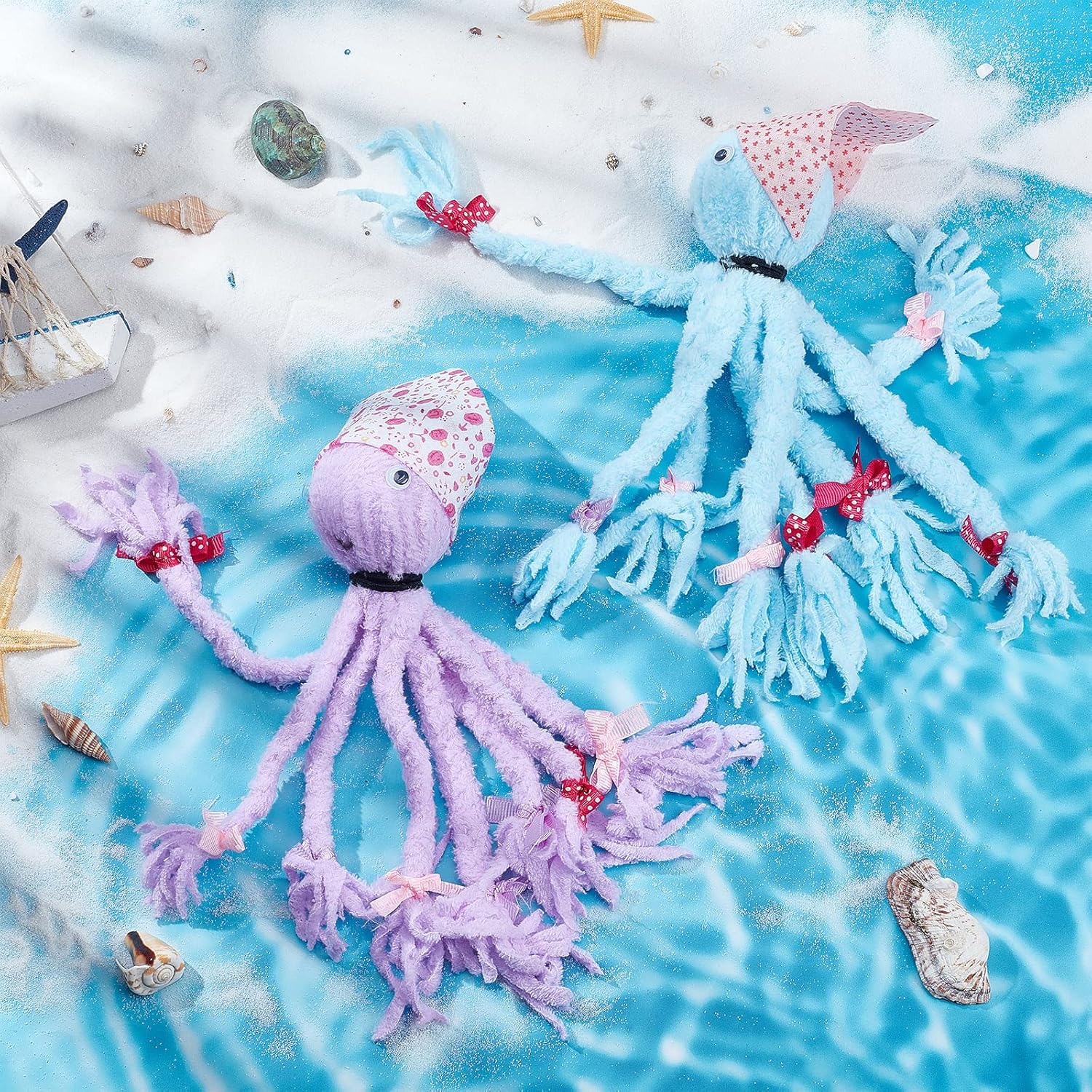 FREEBLOSS Juego de 5 toallas de pulpo para hacer muñecas, kit de manualidades de pulpo sin coser, kit creativo y divertido para manualidades sin