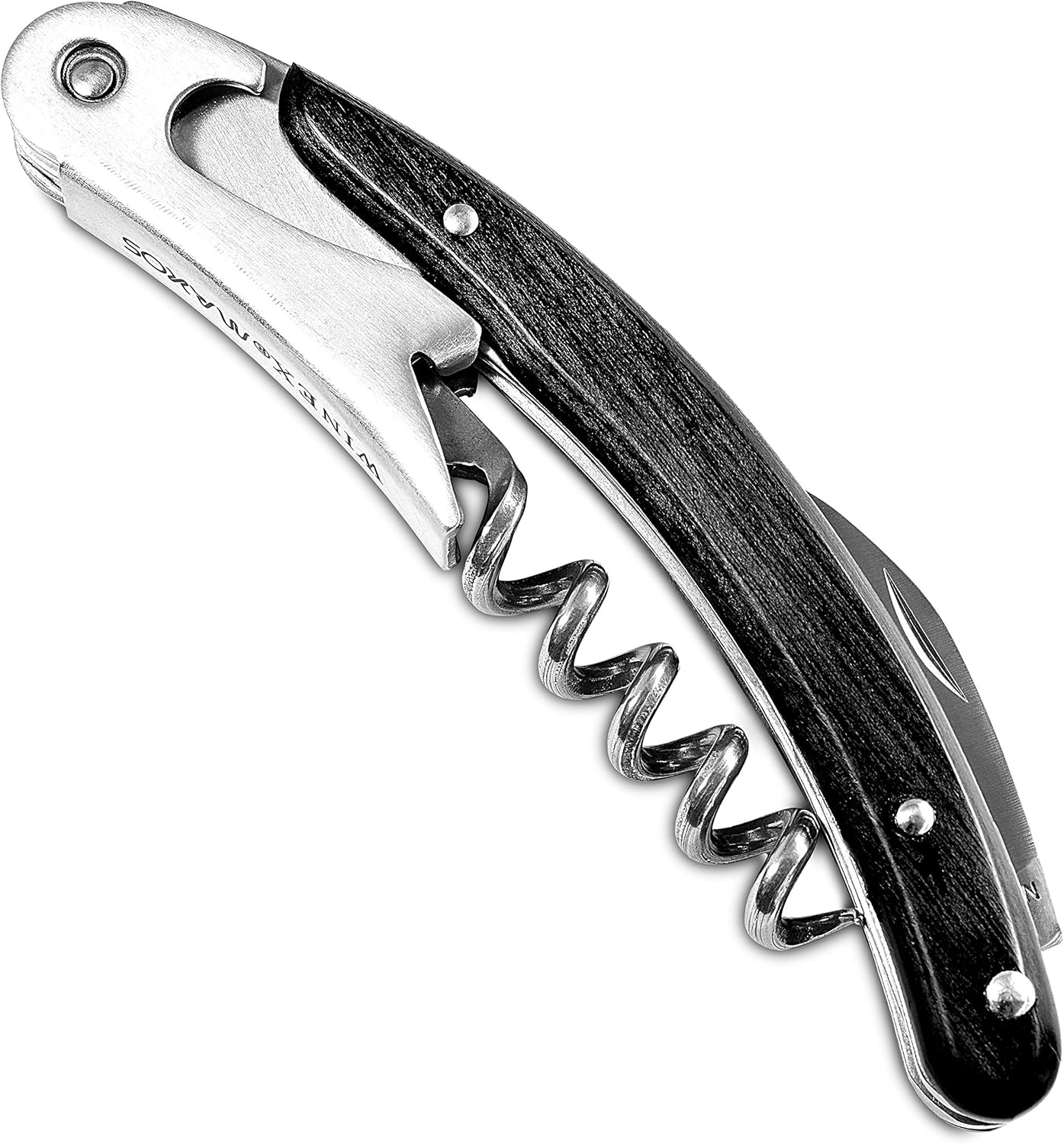 Seki Japan CRESCENT – Cuchillo profesional de camarero con sacacorchos, botellas de vino sumiller y abridor de cerveza, cuerpo de acero inoxidable,