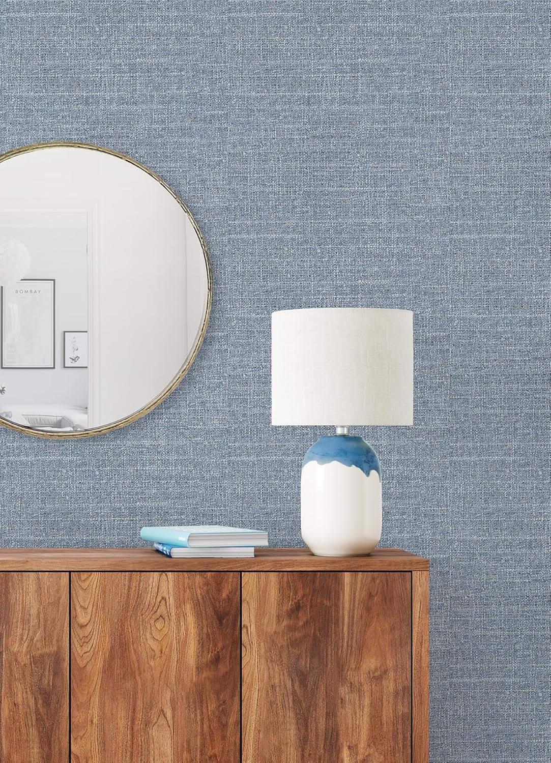 RoomMates Papel pintado de tweed azul
