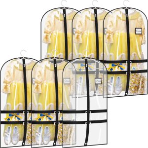 SLEEPING LAMB Paquete de 6 bolsas transparentes para ropa de baile para bailarines con 4 bolsillos, bolsa de ropa de baile de 40 pulgadas para niños SLEEPING LAMB Paquete de 6 bolsas transparentes para ropa de baile para bailarines con 4 bolsillos, bolsa de ropa de baile de 40 pulgadas para niños