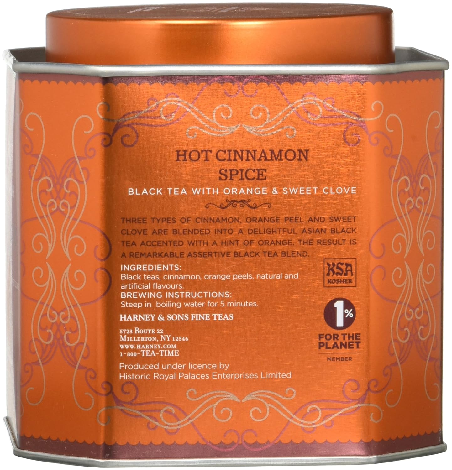 Harney & Sons Lata de té de especias de canela caliente + té negro de París