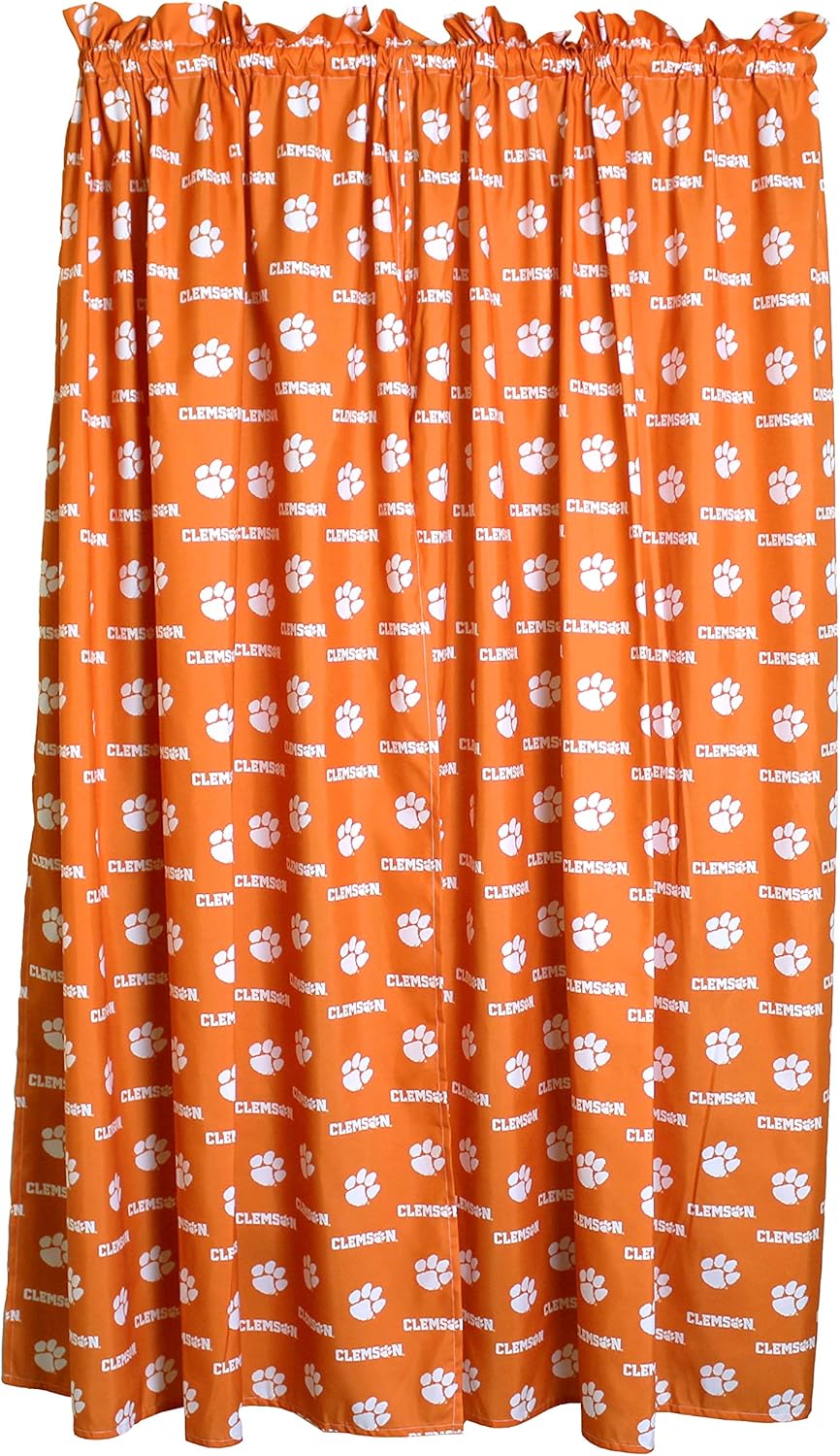 College Covers Everything Comfy Clemson Tigers – Juego de paneles de cortina, 2 paneles, 2 alzapaños a juego, 42 pulgadas de ancho por 63 pulgadas