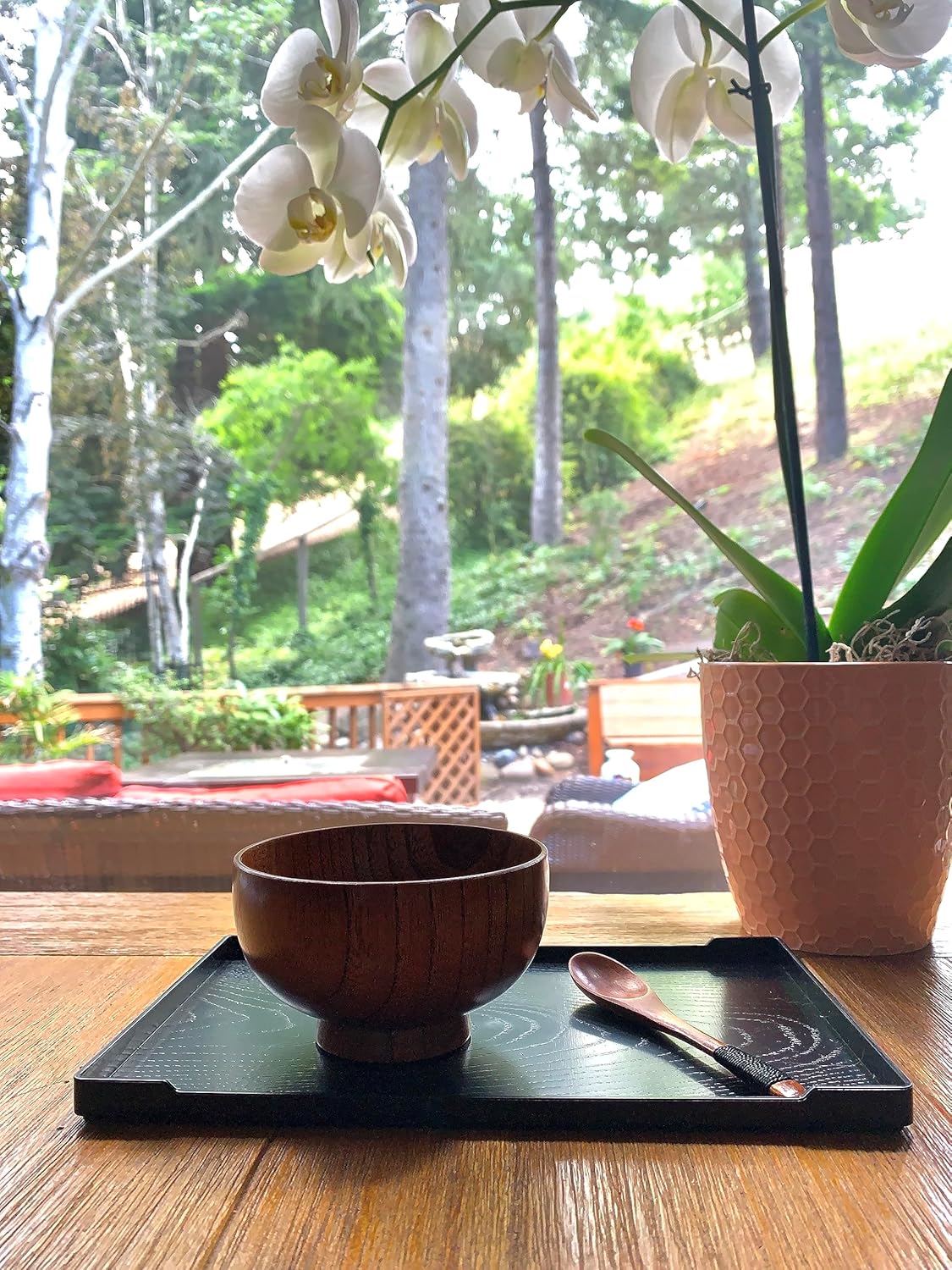 JapanBargain 1653 – Juego de 2 cuencos de madera estilo zen japonés, cuenco de arroz para sopa de miso, sopa, postre, ensalada y aperitivos
