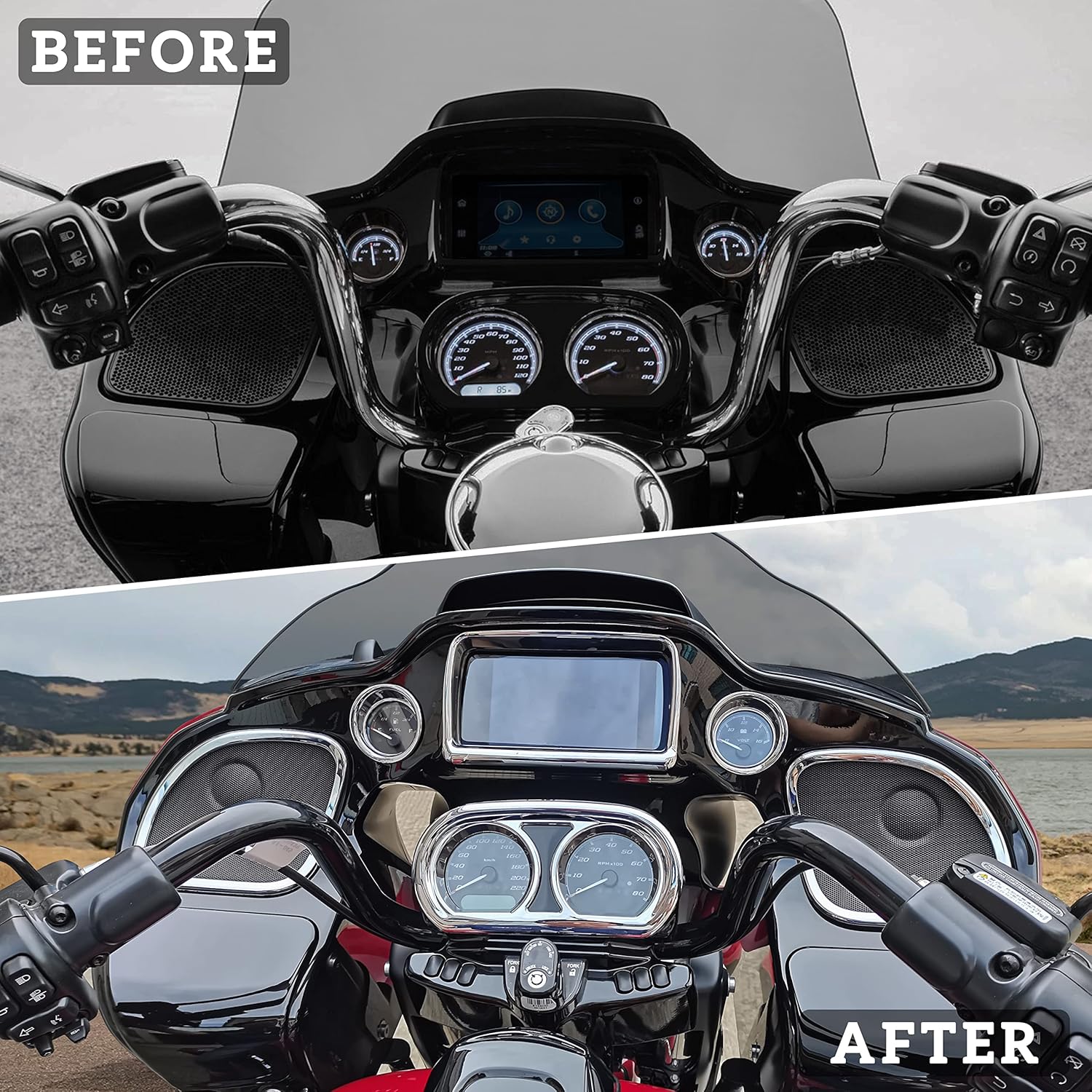 Kit de embellecedores de carenado interior para Road Glide 2015-2022, cubiertas cromadas para Harley CVO Road Glide Limited Special Ultra 2015-2022