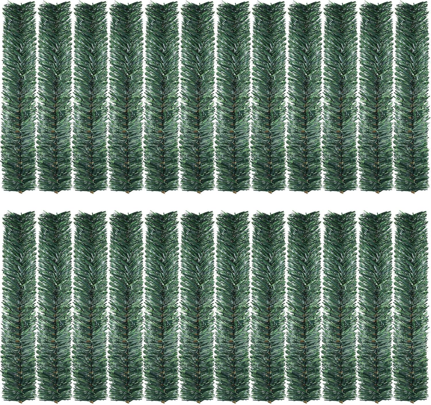 EBOOT 24 guirnaldas de Navidad verdes, guirnalda de Navidad artificial, guirnalda de pino artificial, lazos flexibles para manualidades, fiestas de
