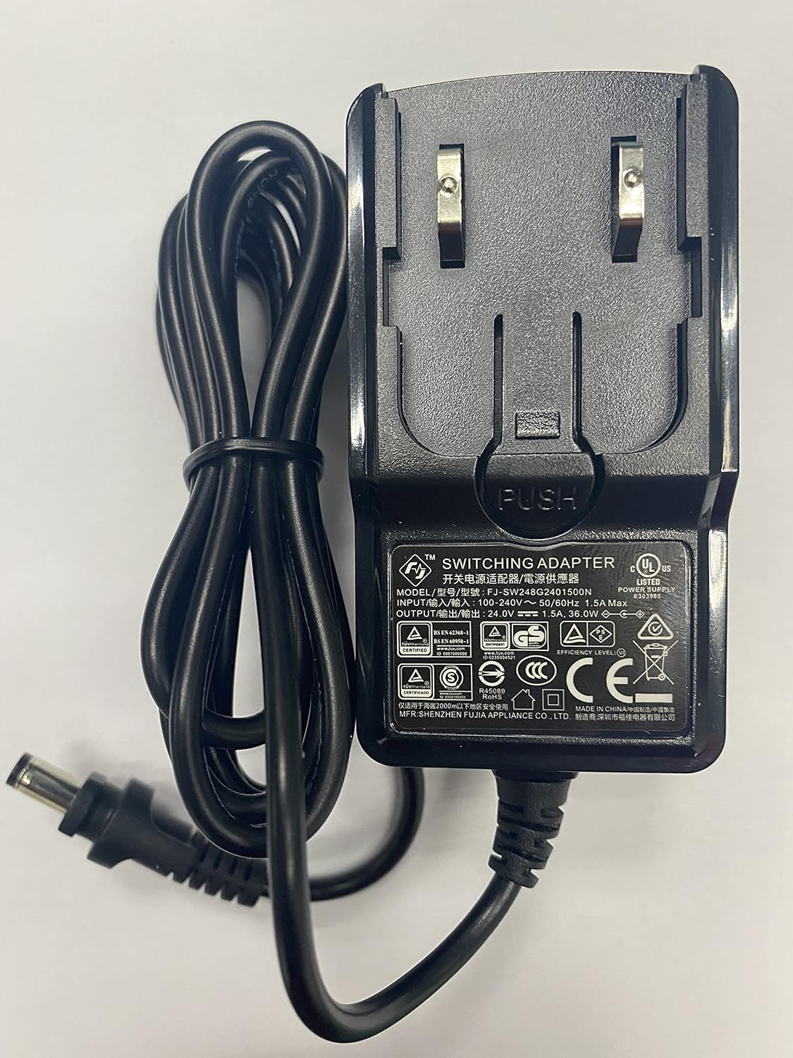 ULTTY Adaptador de corriente para ventilador purificador de aire con H13 HEPA R021, R022D, R020, negro