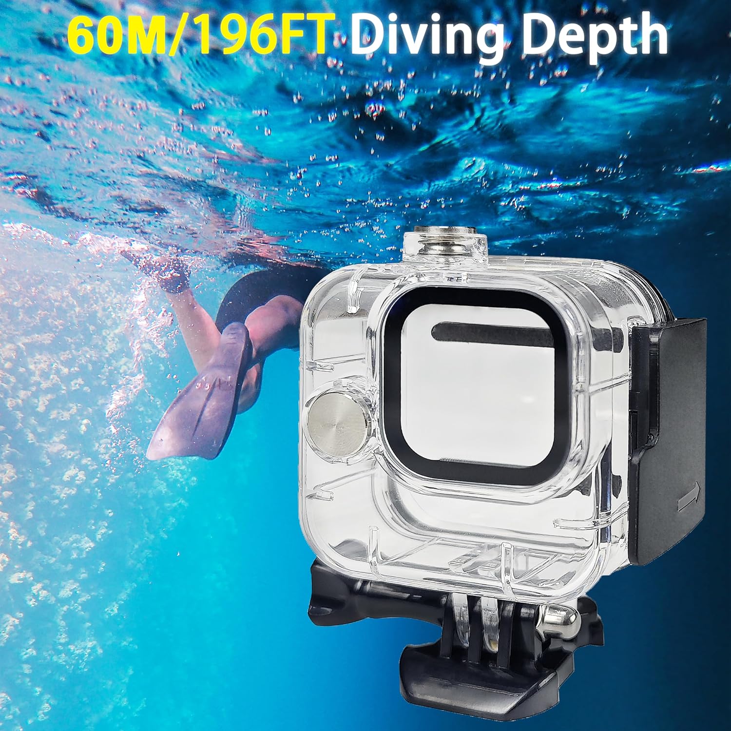 FitStill Funda impermeable para Go Pro Hero 11 Balck Mini cámara de acción, carcasa protectora de buceo de 196.9 ft196 pies para Hero 11 Mini funda