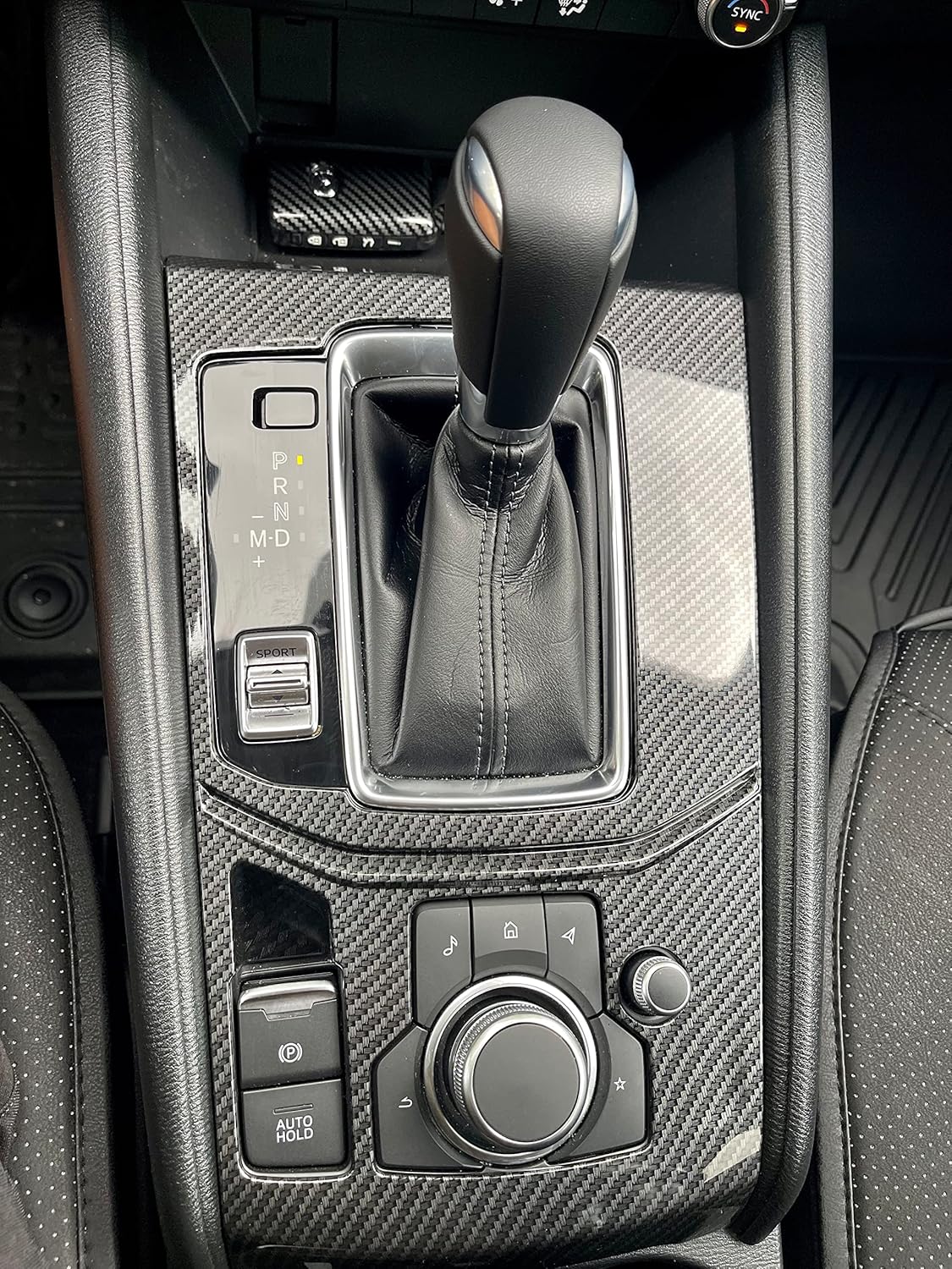 Kadore Cubierta de panel de caja de cambios interior estilo fibra de carbono para Mazda CX-5 CX5 2017-2021 2022 2023 transmisión automática de