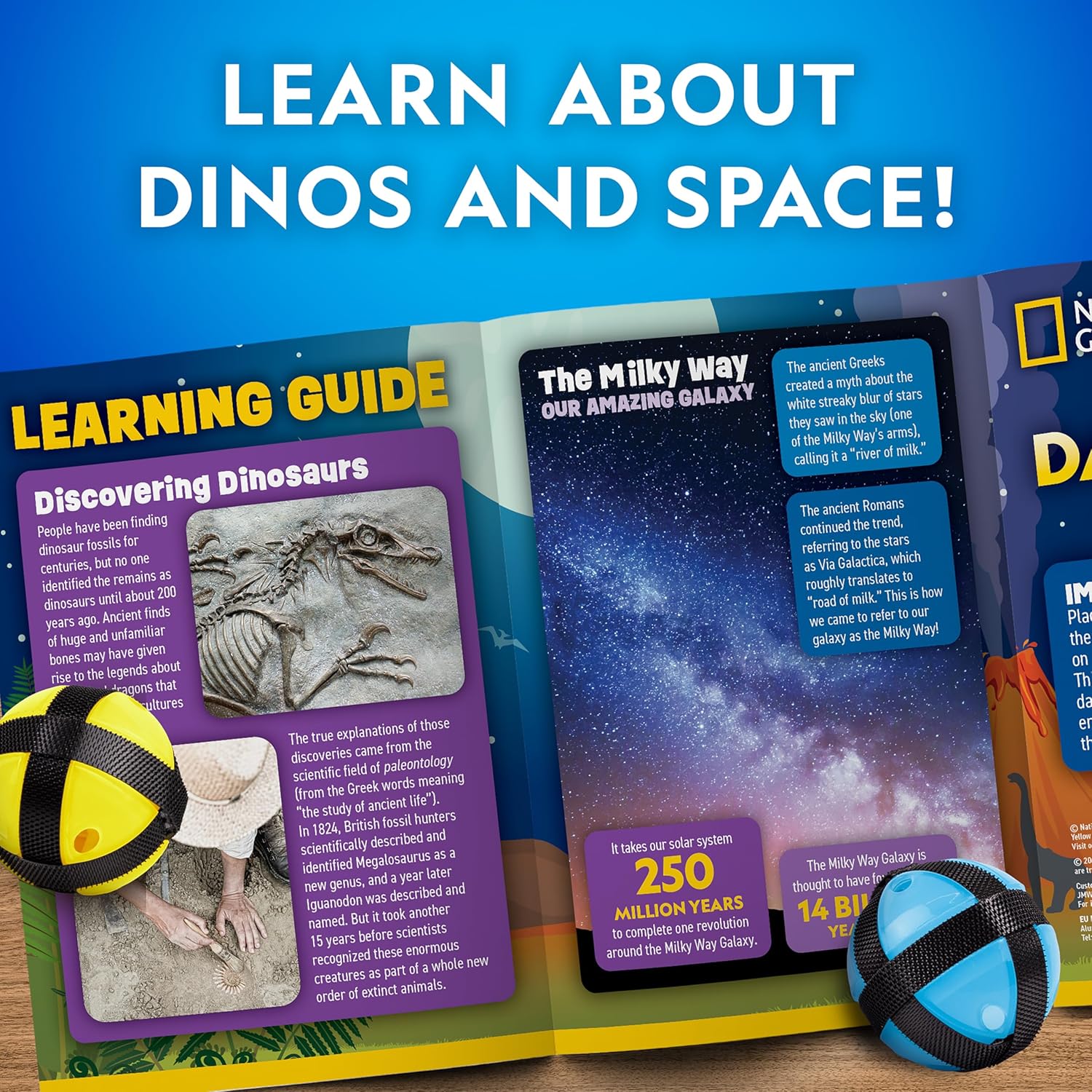 NATIONAL GEOGRAPHIC Tablero de dardos que brilla en la oscuridad para niños, juego de dardos con 28 pulgadas reversible, brillante y bolas
