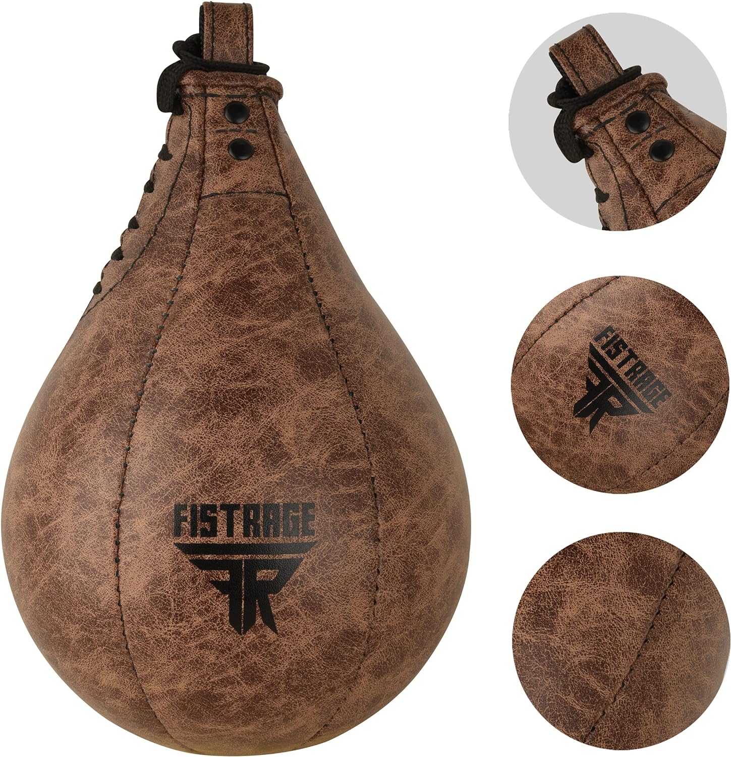 FISTRAGE Speed Bag Boxeo Pelota de Cuero MMA Muay Thai Entrenamiento Punching Dodge Striking Kit con colgante giratorio libre Entrenamiento
