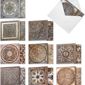 The Best Card Company – 10 coloridas tarjetas de notas en blanco con sobres (4 x 5.12 pulgadas) – Juego surtido en caja – Azulejos antiguos clásicos The Best Card Company – 10 coloridas tarjetas de notas en blanco con sobres (4 x 5.12 pulgadas) – Juego surtido en caja – Azulejos antiguos clásicos