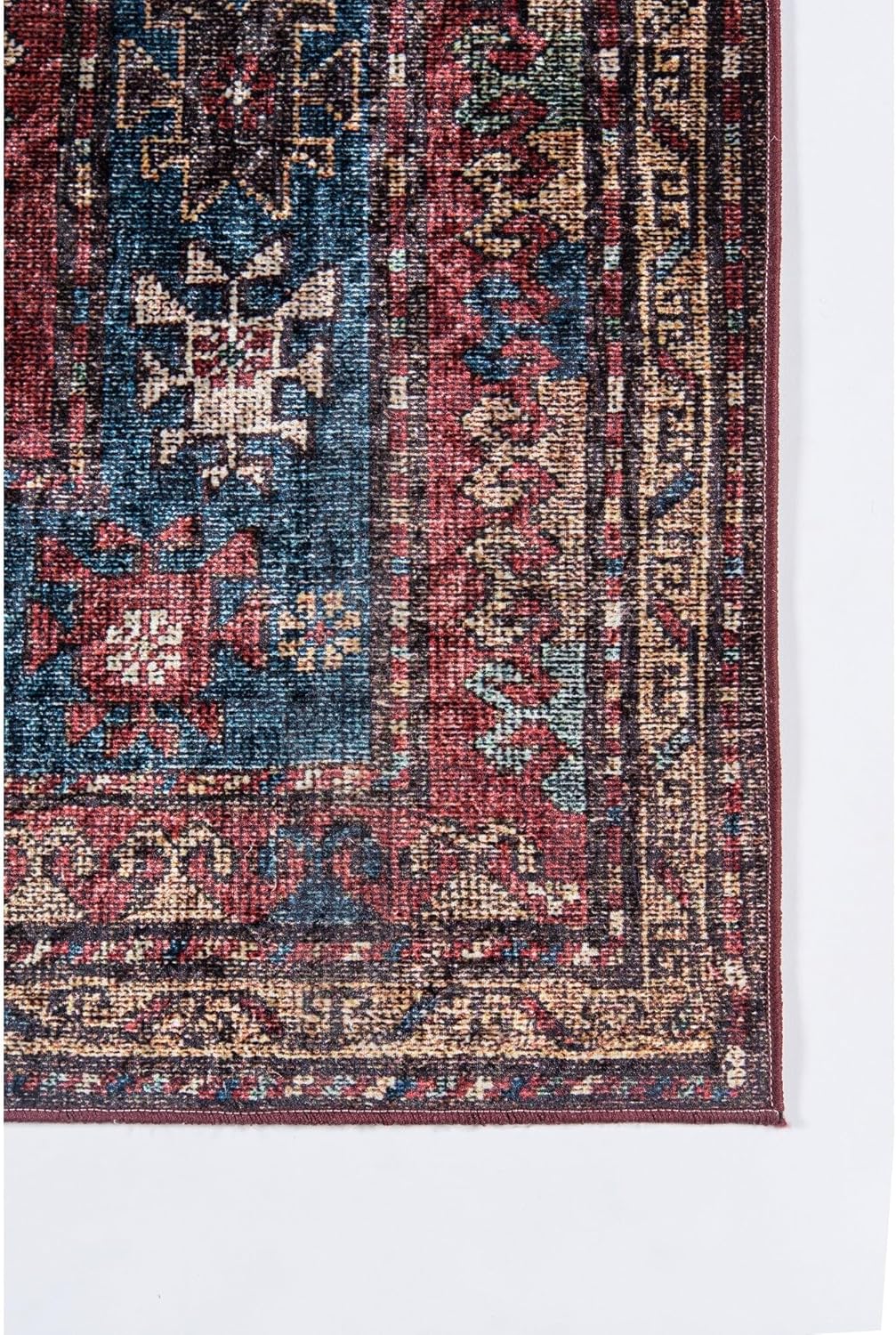 Momeni Karachi – Alfombra de área, 2 pies 3 pulgadas x 8 pies, color borgoña