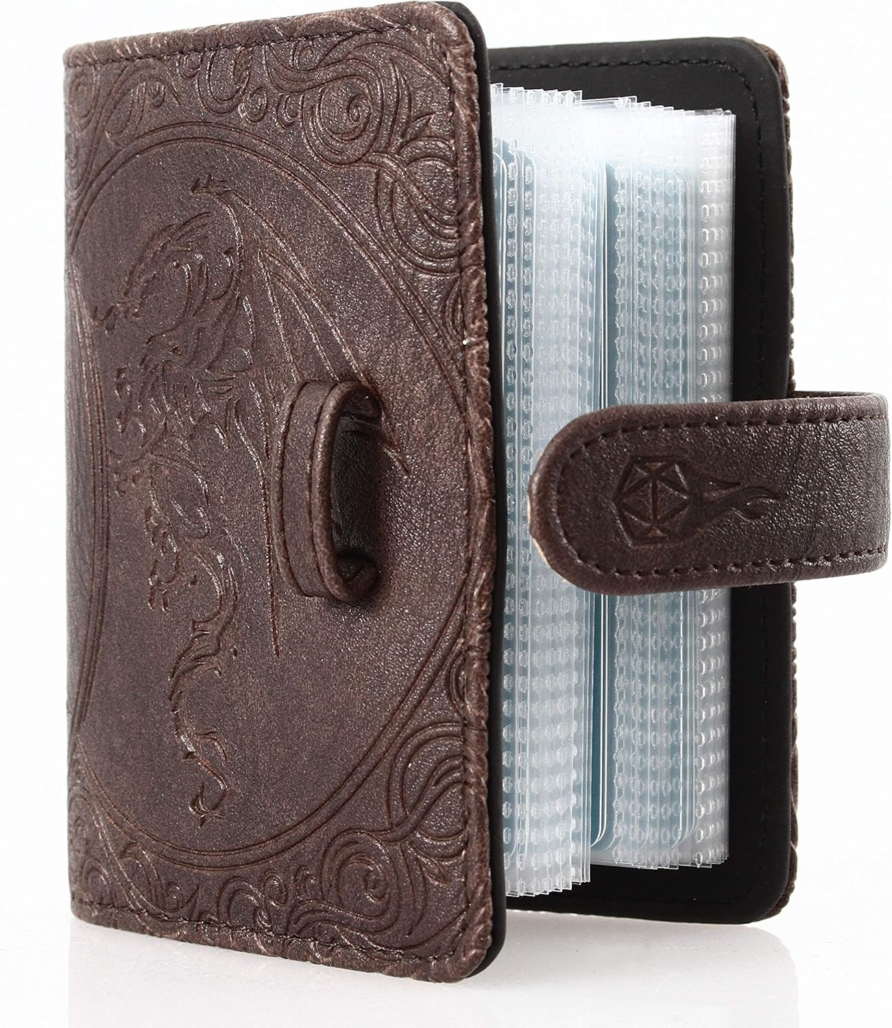 Forged Dice Co. Spellbook of Incantations (Edición Dragón) Portatarjetas para libro de hechizos y baraja de tarjetas de borrado en seco con bolsa de