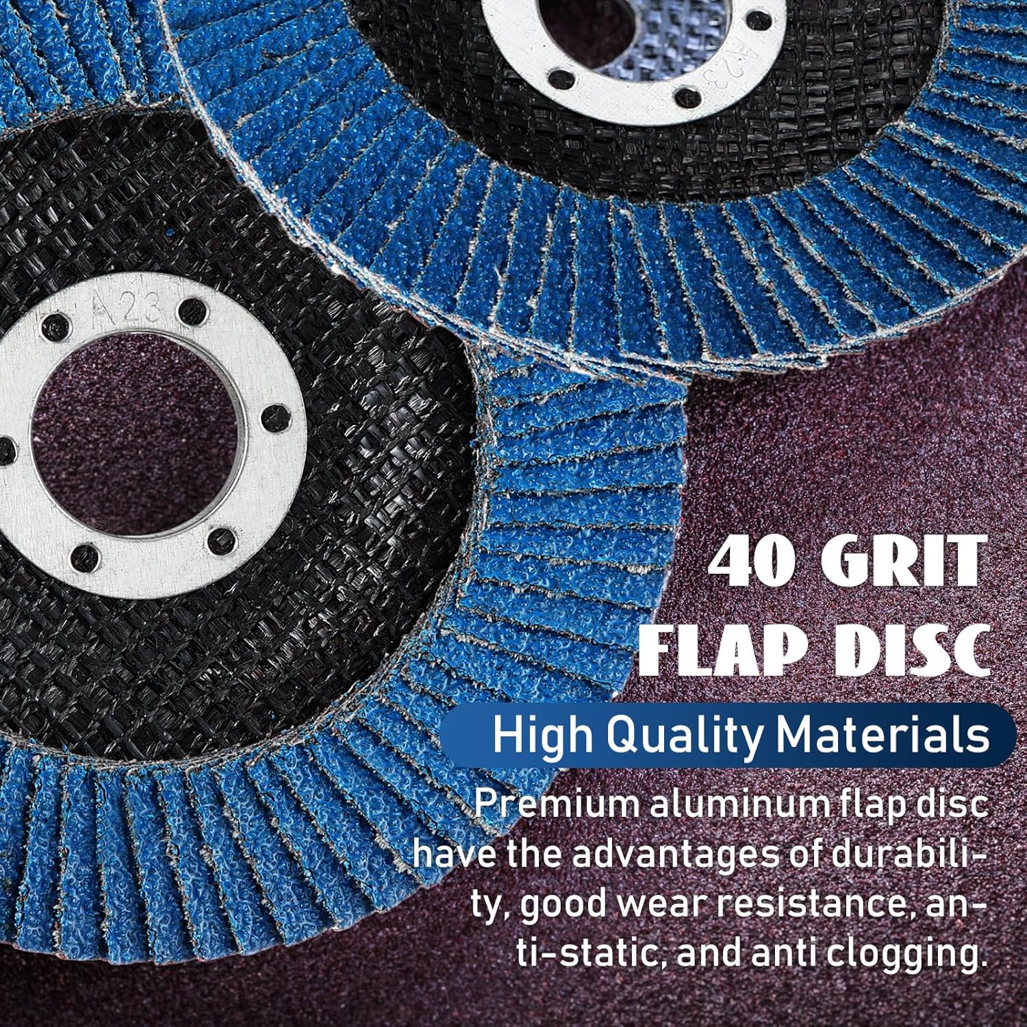 Paquete de 80 discos de solapa de 4 12 pulgadas para amoladora angular de 4.5 x 78 pulgadas, ruedas abrasivas de lijado de óxido de aluminio 40