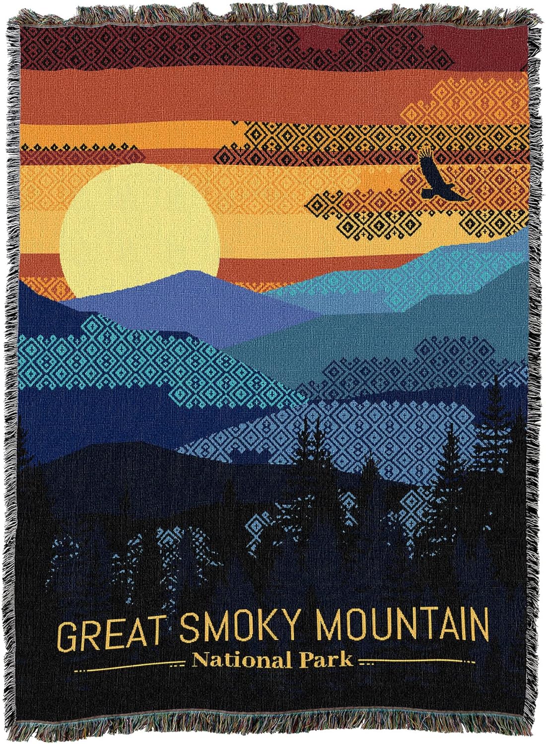 Pure Country Weavers Great Smoky Mountains National Park Manta  Tapiz de regalo tejido de algodón  Fabricado en los Estados Unidos (72 x 54 pulgadas)
