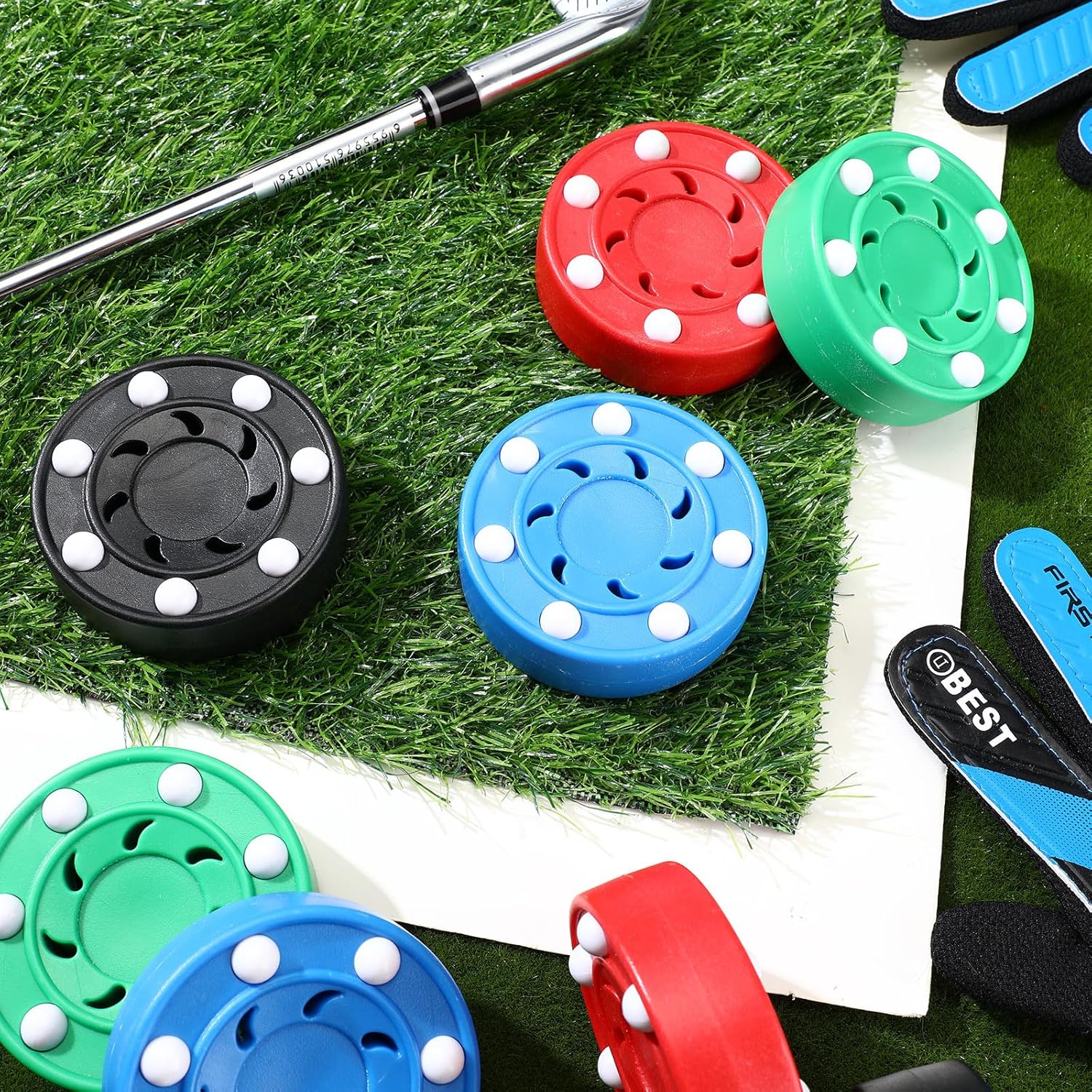 Discos de hockey sobre ruedas para adultos al aire libre, pelotas de hockey callejero multifuncionales, juego de discos de hockey sobre hielo