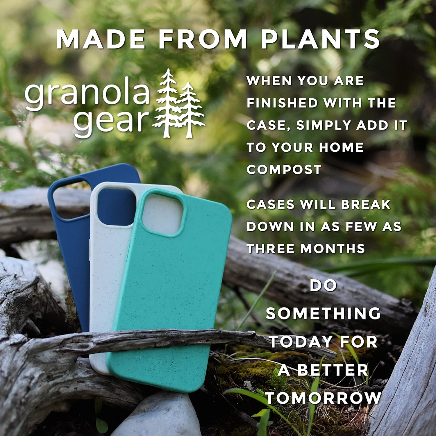 Funda ecológica para iPhone 15 Pro – Biodegradable, compostable, sin plástico, hecha de plantas – Azul Pacífico