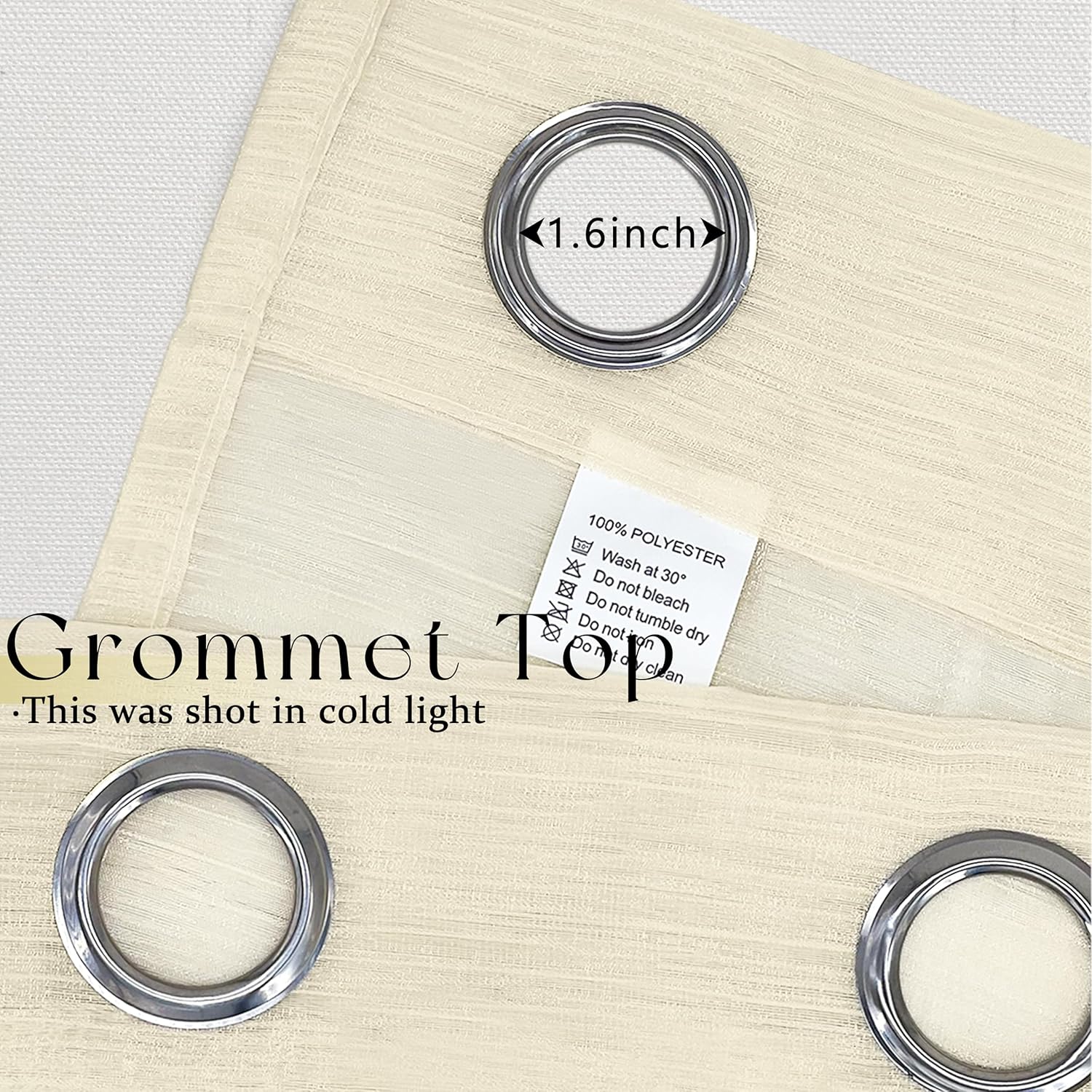 Tititex Lujosas cortinas traslúcidas color champán con textura, juego de 2 paneles de 84 pulgadas de largo, cortinas de ventana brillantes con