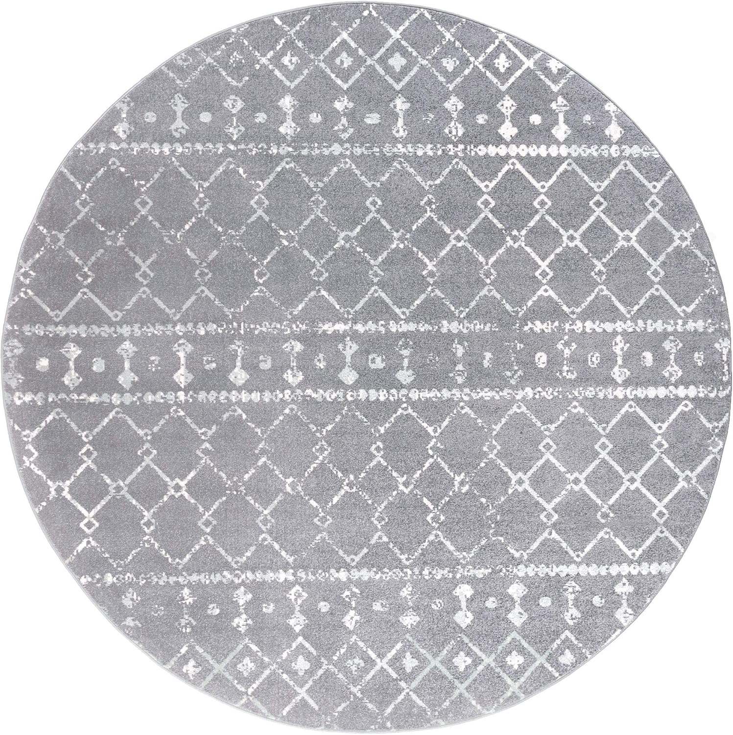 Ayden – Alfombra redonda gris de 8 pies, alfombra bohemia para sala de estar, dormitorio, comedor, entrada, entrada, entrada, entrada, vestíbulo,